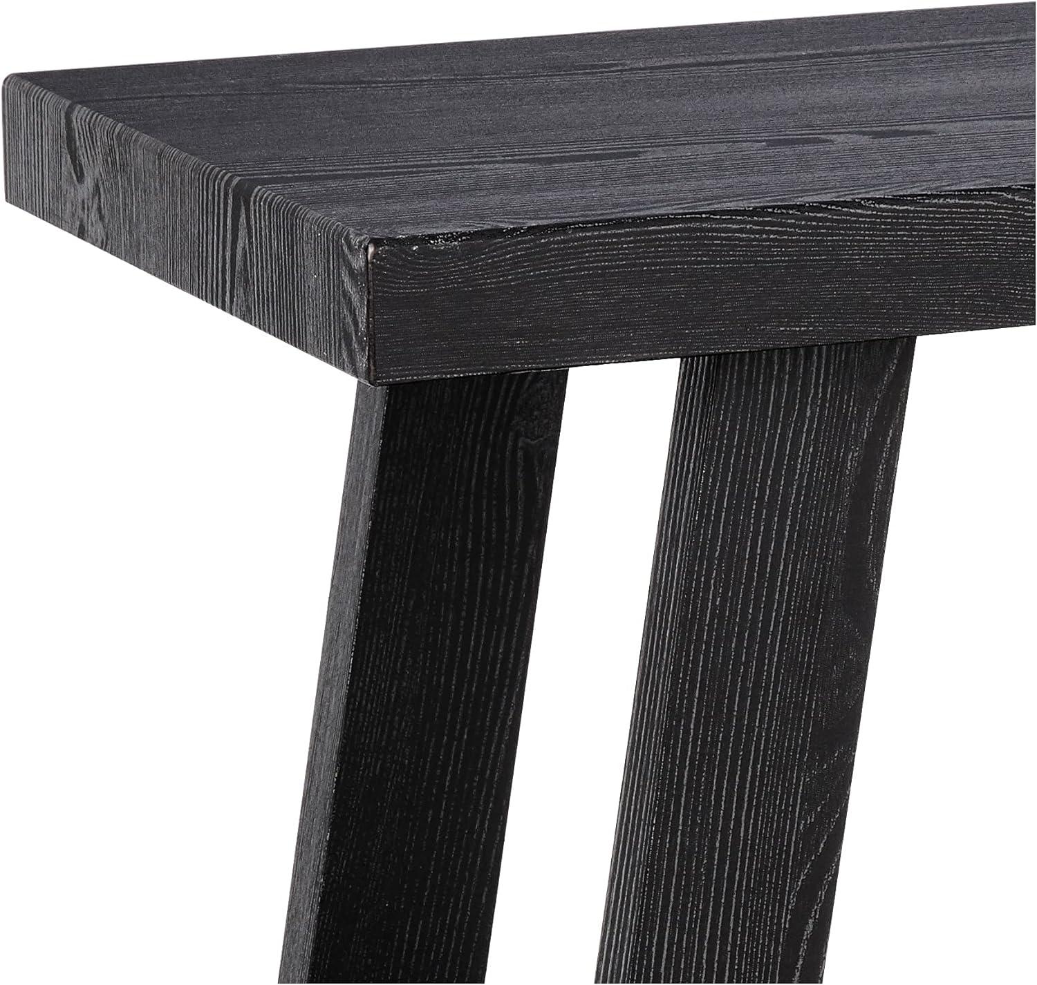 Roundhill Furniture Athens Contemporary Wood Shelf Side Table in Black Finish