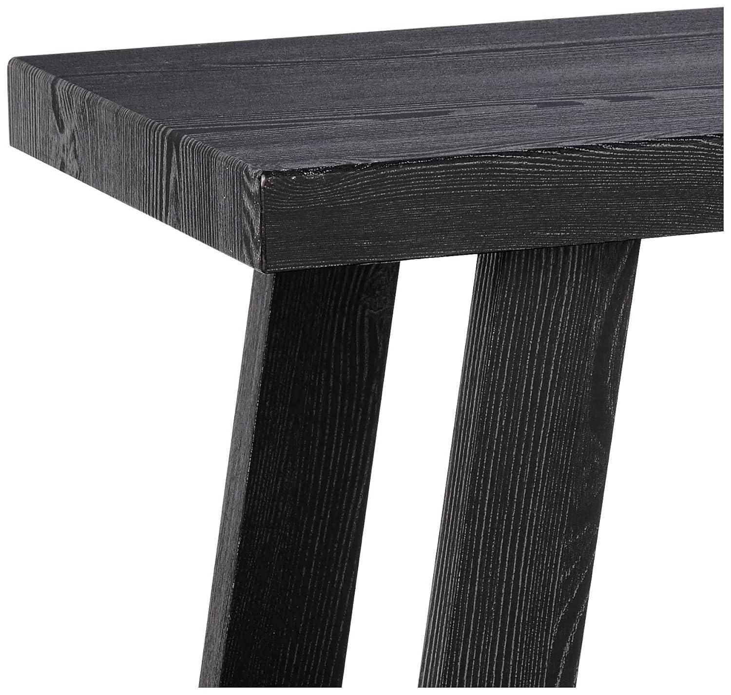 Roundhill Furniture Athens Contemporary Wood Shelf Side Table in Black Finish