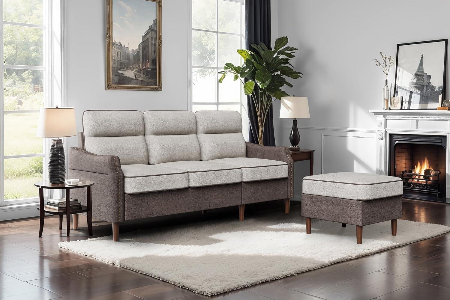 78" Sectional L Shaped Sofa Couch