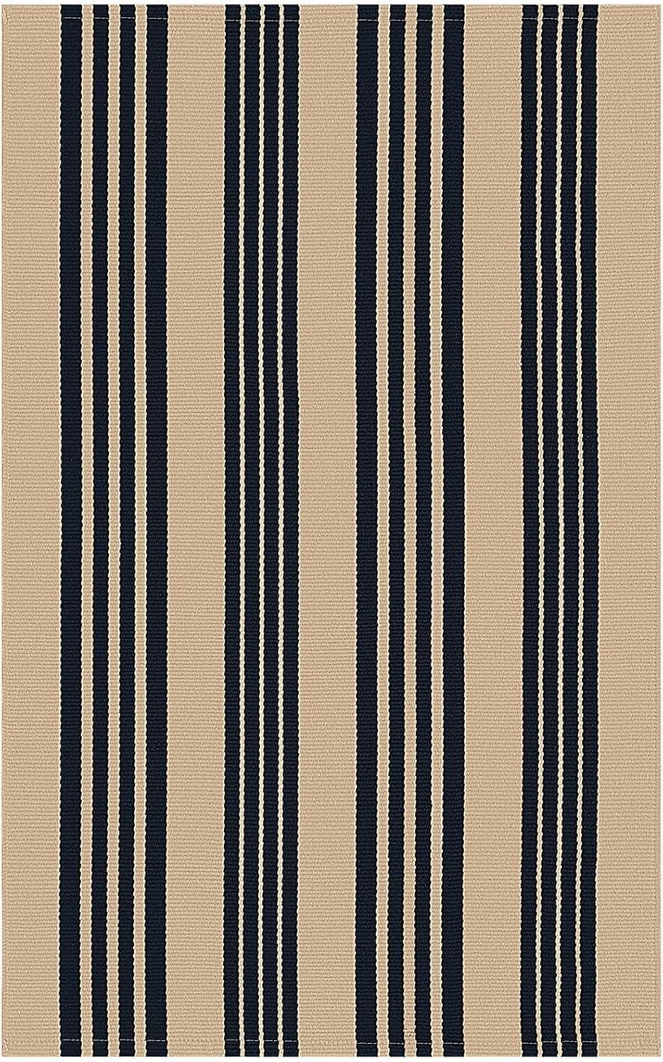 IOHOUZE Navy and White Striped Rug 2'x3' Front Door Rugs, Small Washable Area Rug for Front Porch, Spring Summer Doormats Outdoor Indoor, Cotton Rugs for Entryway Porch Entrance