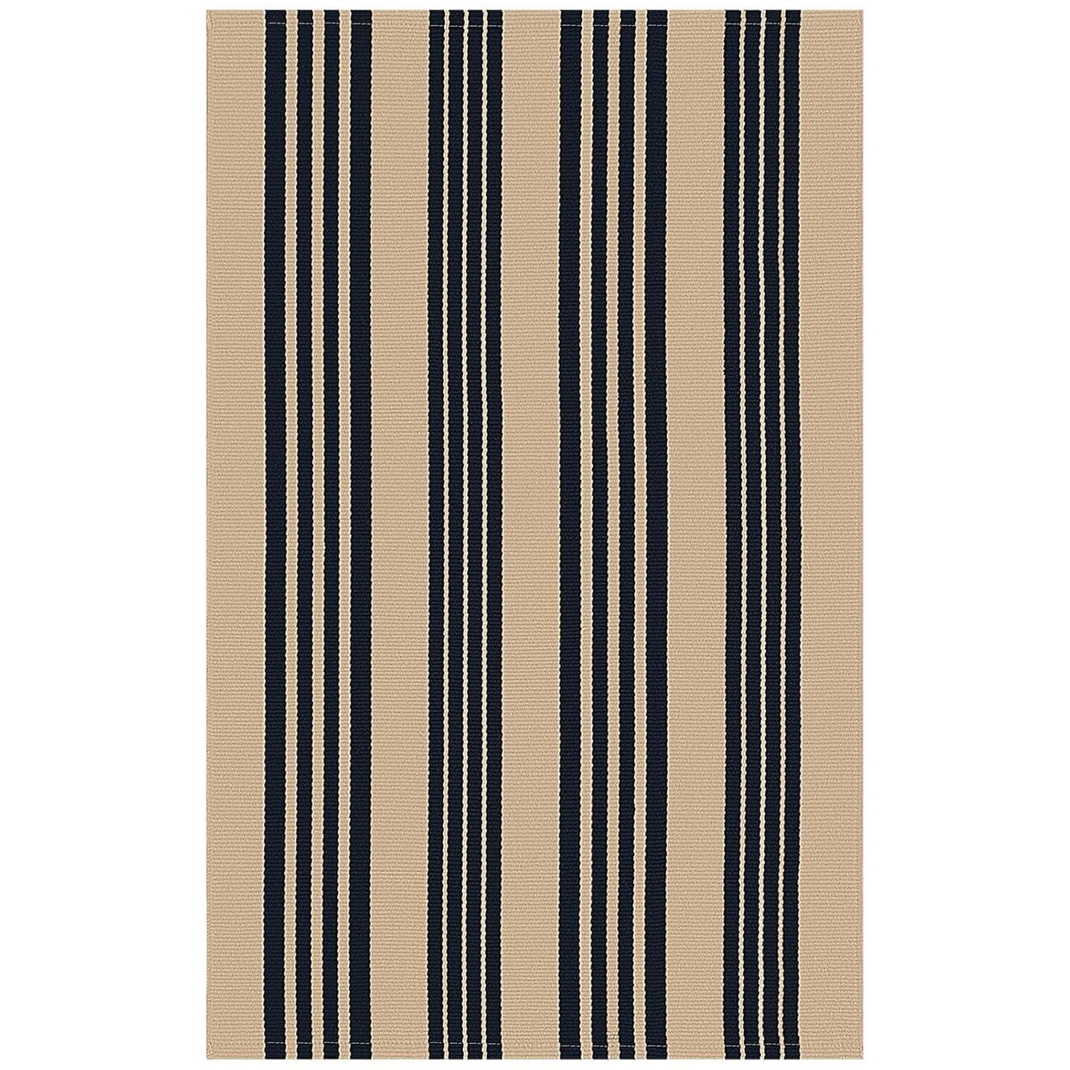 IOHOUZE Navy and White Striped Rug 2'x3' Front Door Rugs, Small Washable Area Rug for Front Porch, Spring Summer Doormats Outdoor Indoor, Cotton Rugs for Entryway Porch Entrance