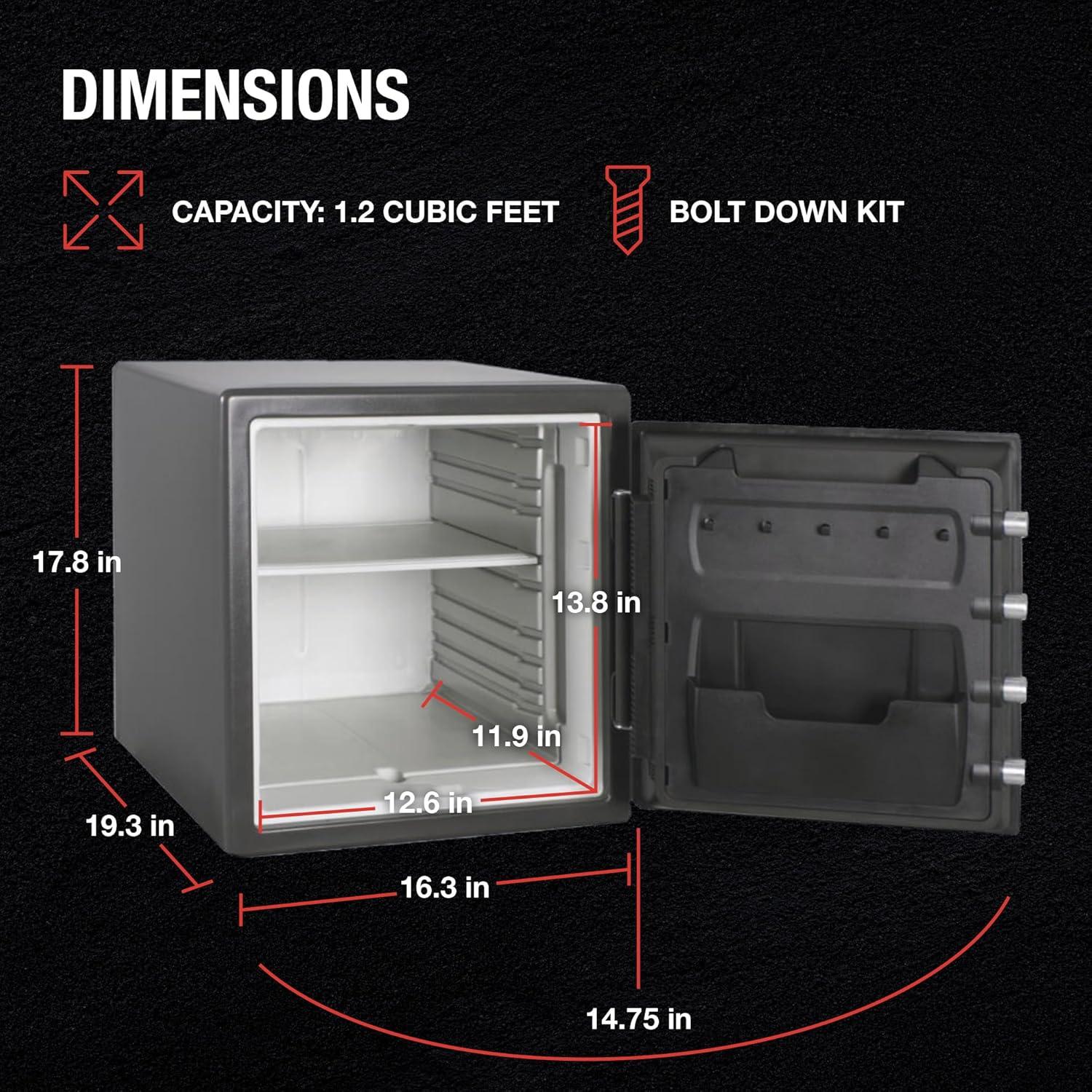 Medium Gray Fireproof and Waterproof Dial Combination Safe