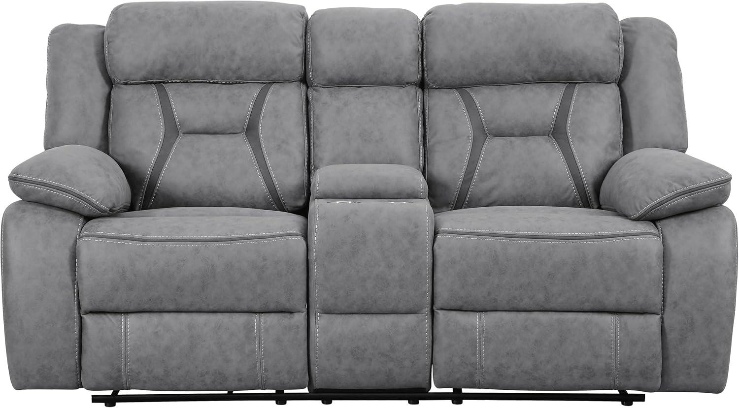 Higgins 3-Piece Gray Microfiber Reclining Sofa Set