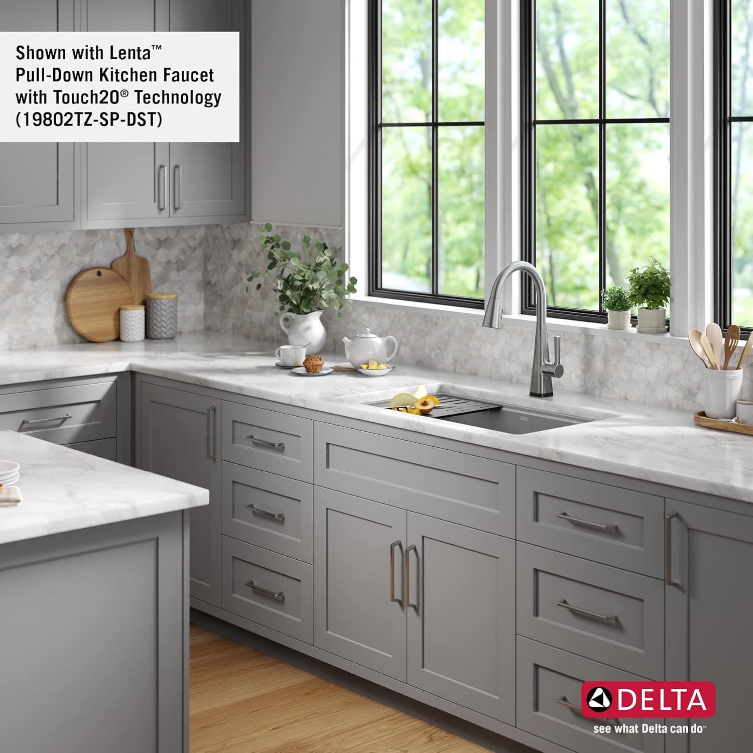 Delta Everest™ 33" L Granite Composite Workstation Kitchen Sink Drop-In Top Mount Single Bowl with WorkFlow™ Ledge