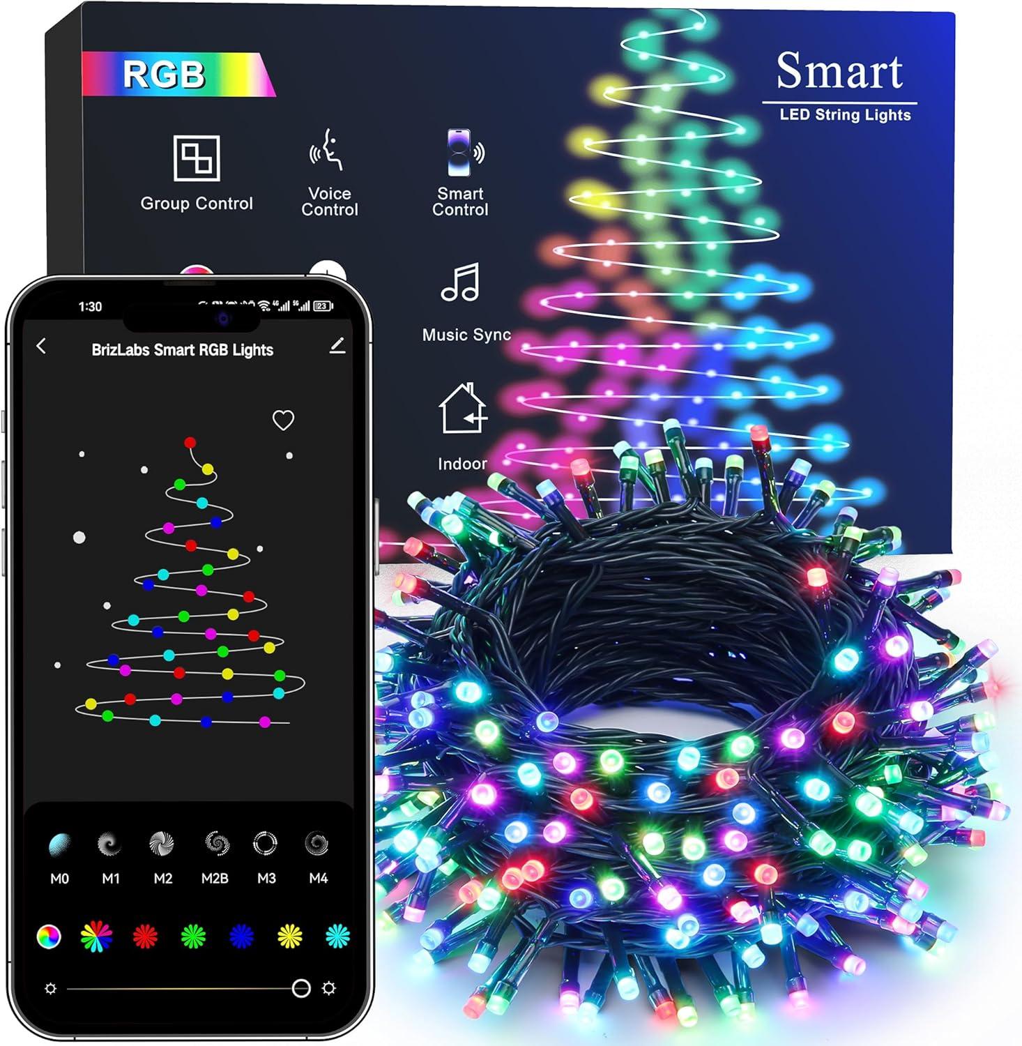 Smart Color Changing 65ft LED Christmas Tree Lights