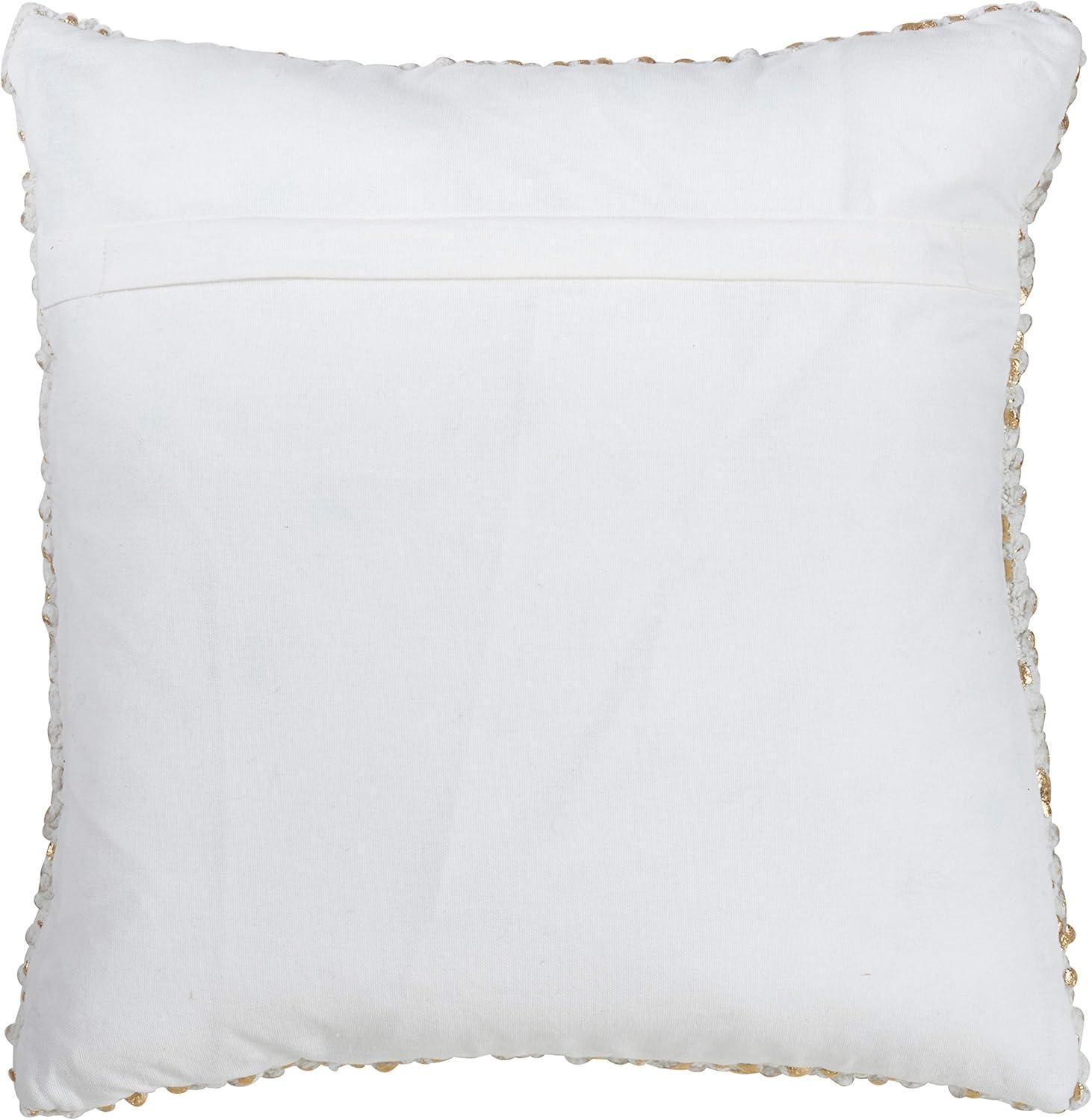 18"x18" Foil Printed Pom-Pom Square Throw Pillow - Saro Lifestyle