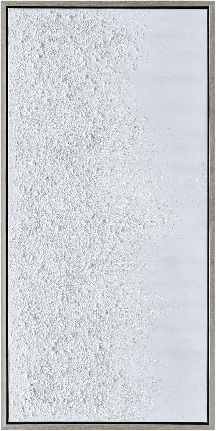 Empire Art Direct White Snow B Textured Metallic Hand Painted Wall Art, 24" x 48" x 1.5", Ready to Hang