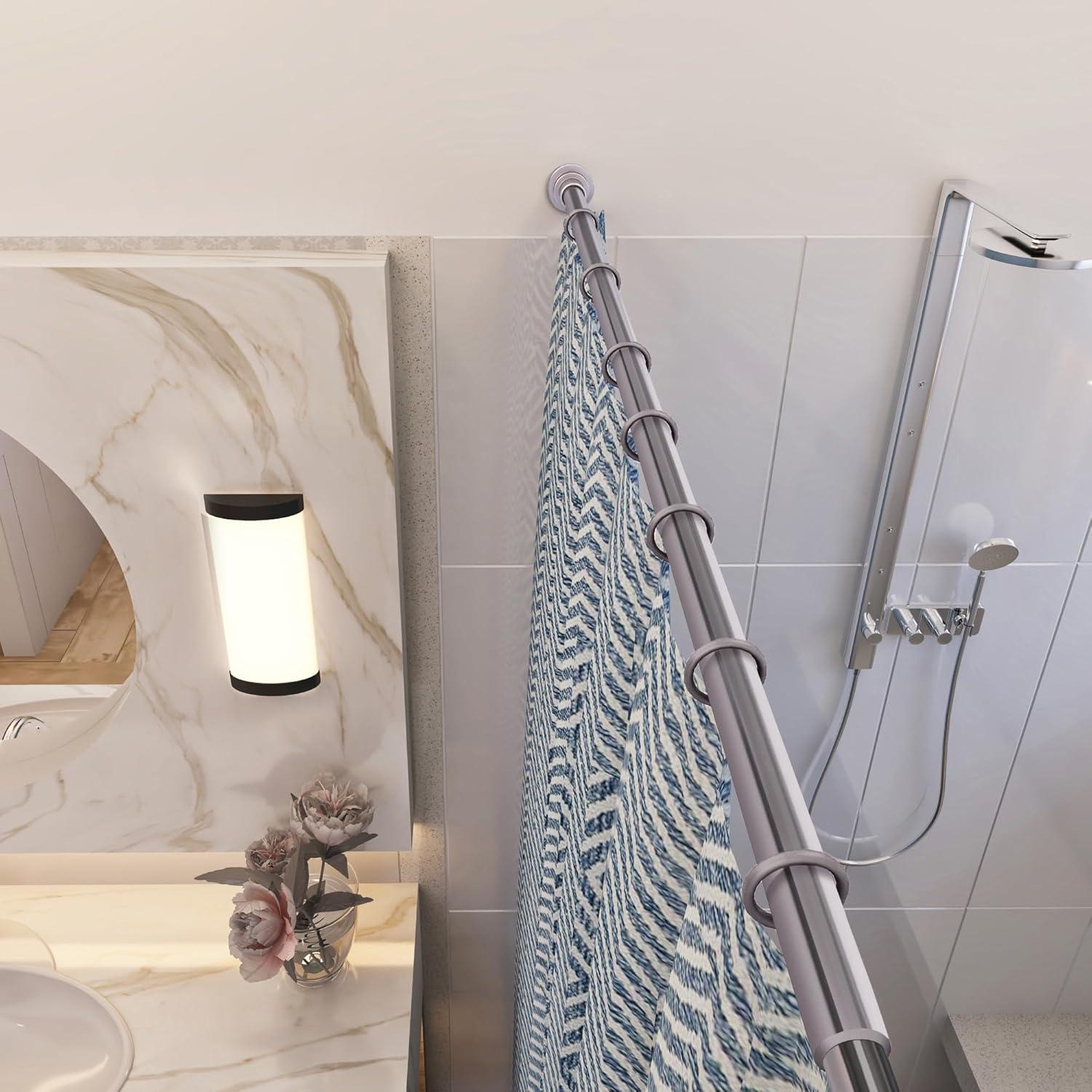 Design House Classic Adjustable Straight Tension Shower Curtain Rod for Bathroom