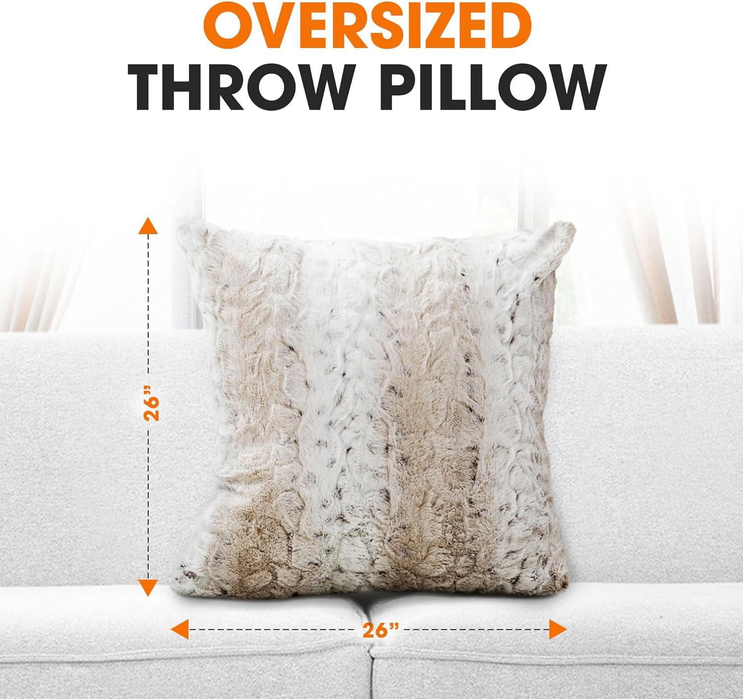 Animal Print Faux Fur Throw Pillow (Set of 2)