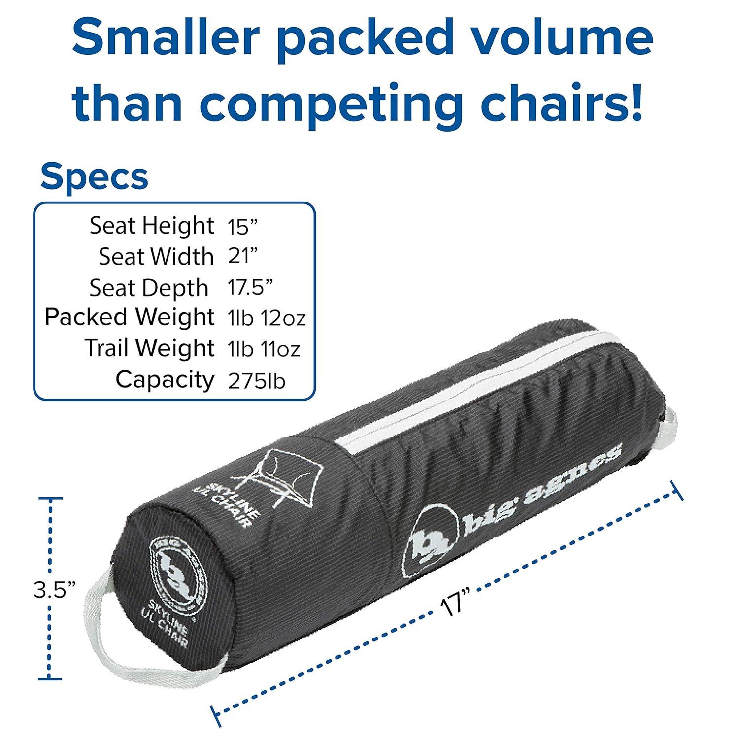 Big Agnes Skyline UL with Ultralight Camping Chair, Black