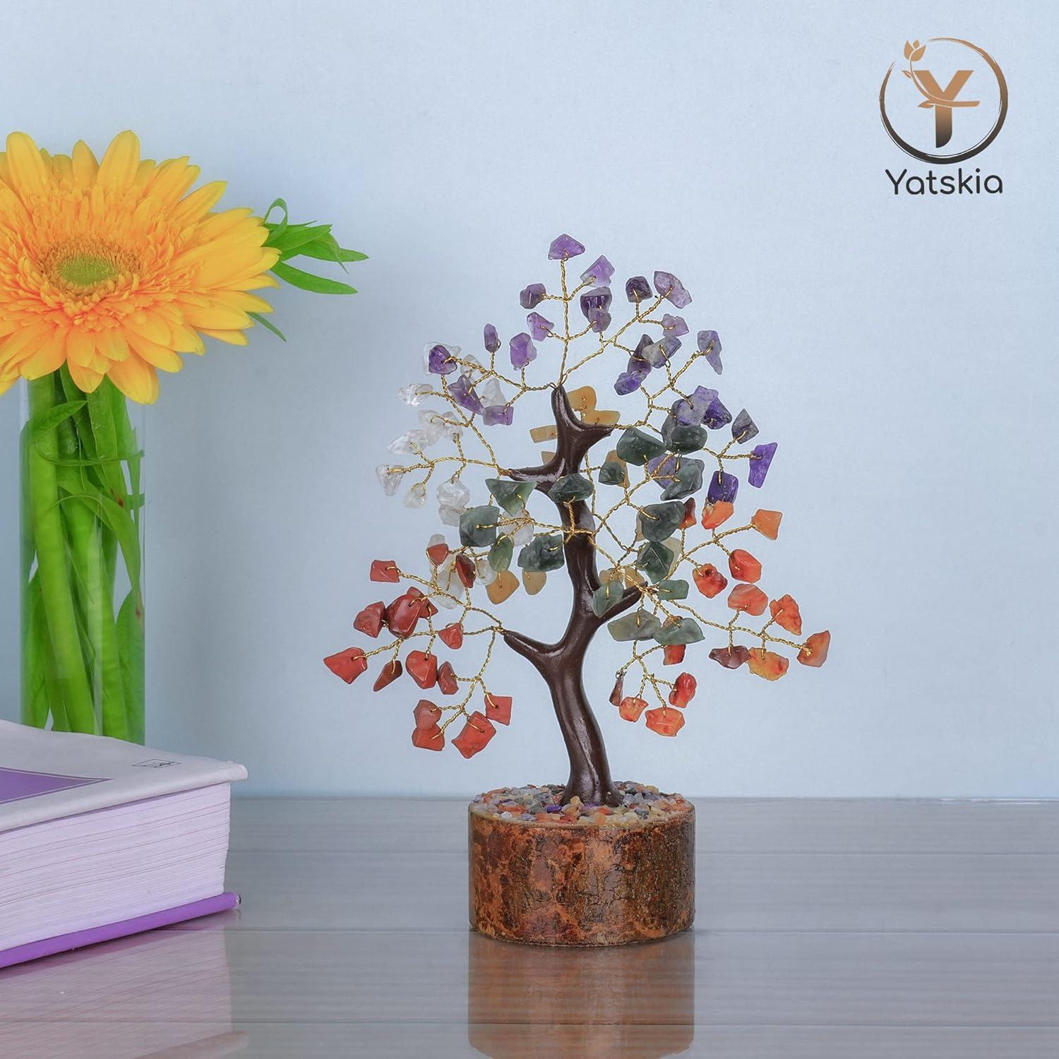 Crystal Tree Of Life 7 Chakra Healing Crystal Trees for Home Office Decoration Crystal Decor Money Bonsai Trees for Positive Energy