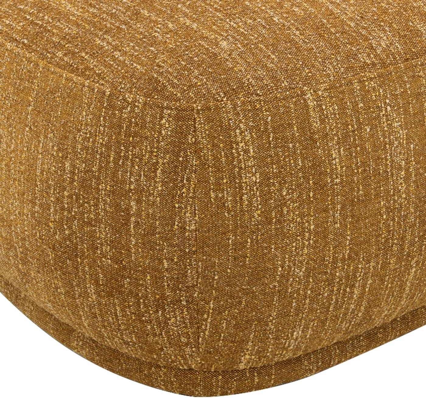 Jennifer Taylor Home Pebble 44" Rounded Triangle Cocktail Ottoman, Mustard Yellow Tweed