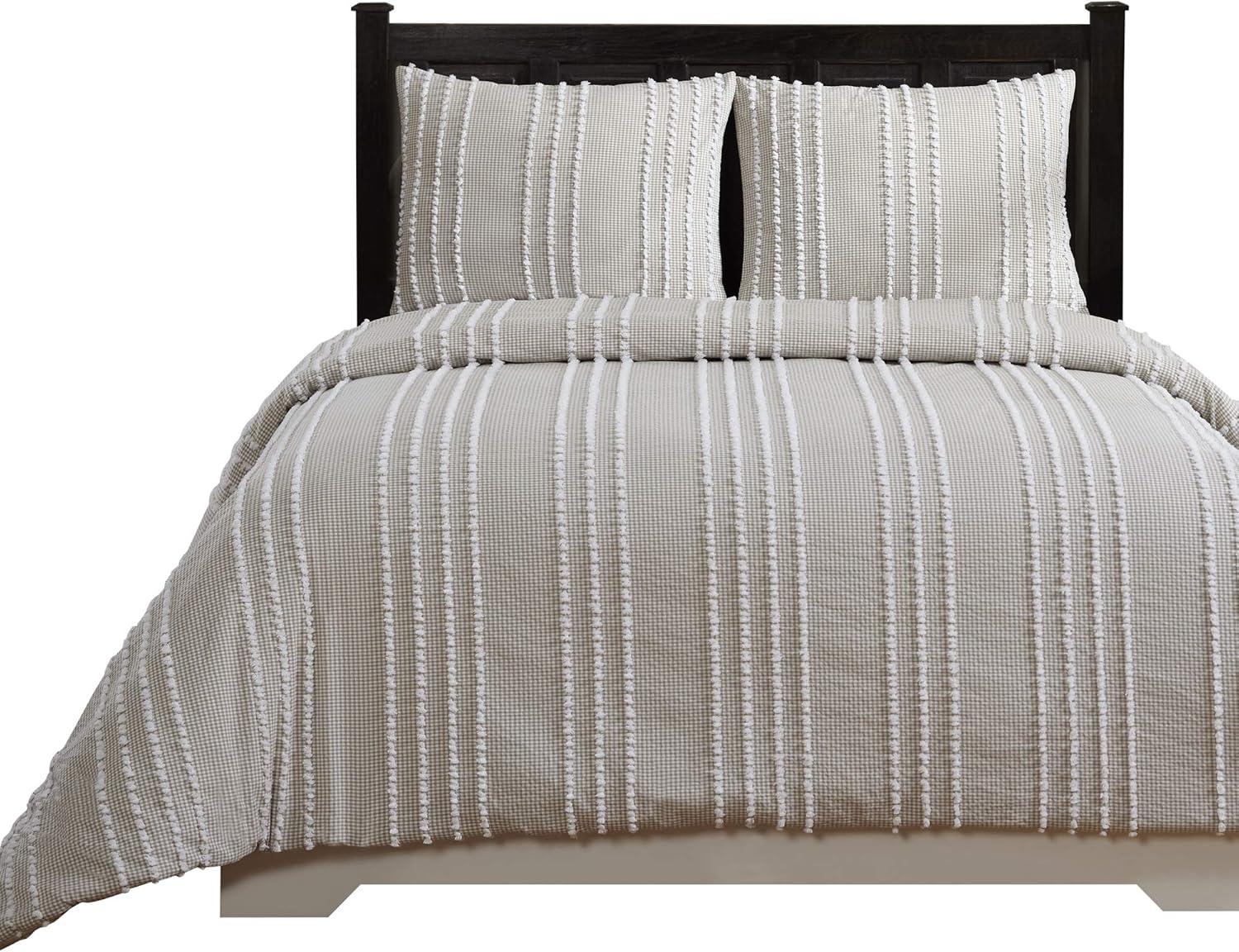 Better Trends Winston Collection 100% Cotton Full/Queen Comforter Set