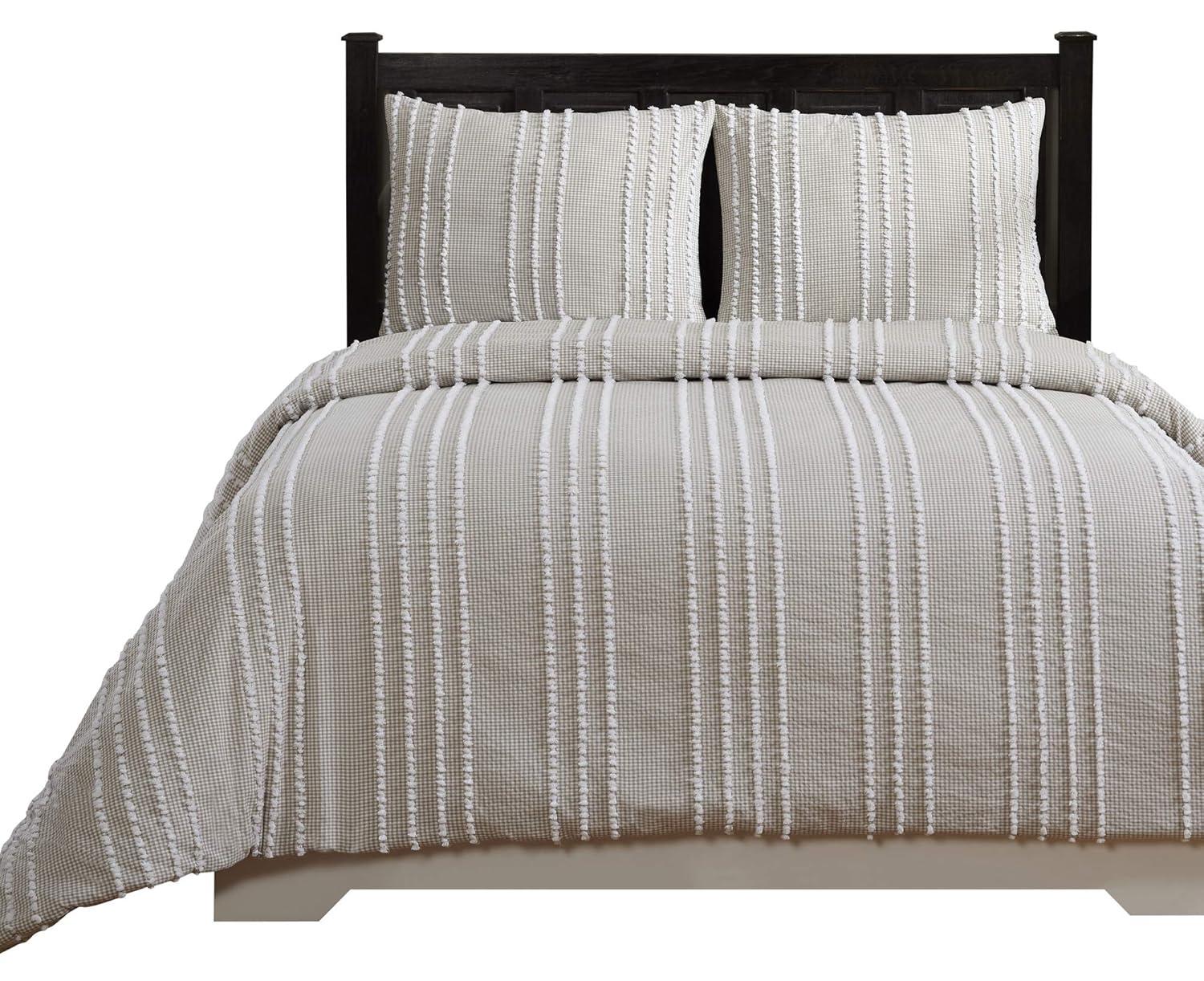 Better Trends Winston Collection 100% Cotton Full/Queen Comforter Set