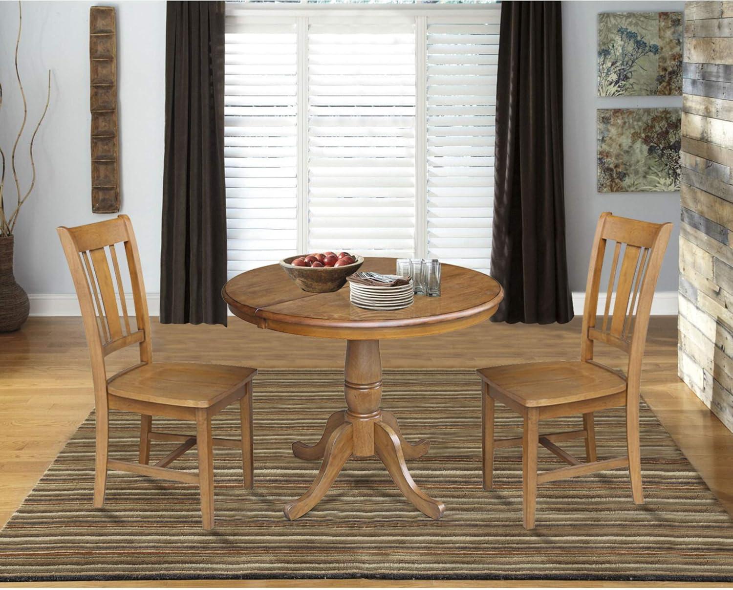 36" Round Dining Table with 12" Leaf - International Concepts