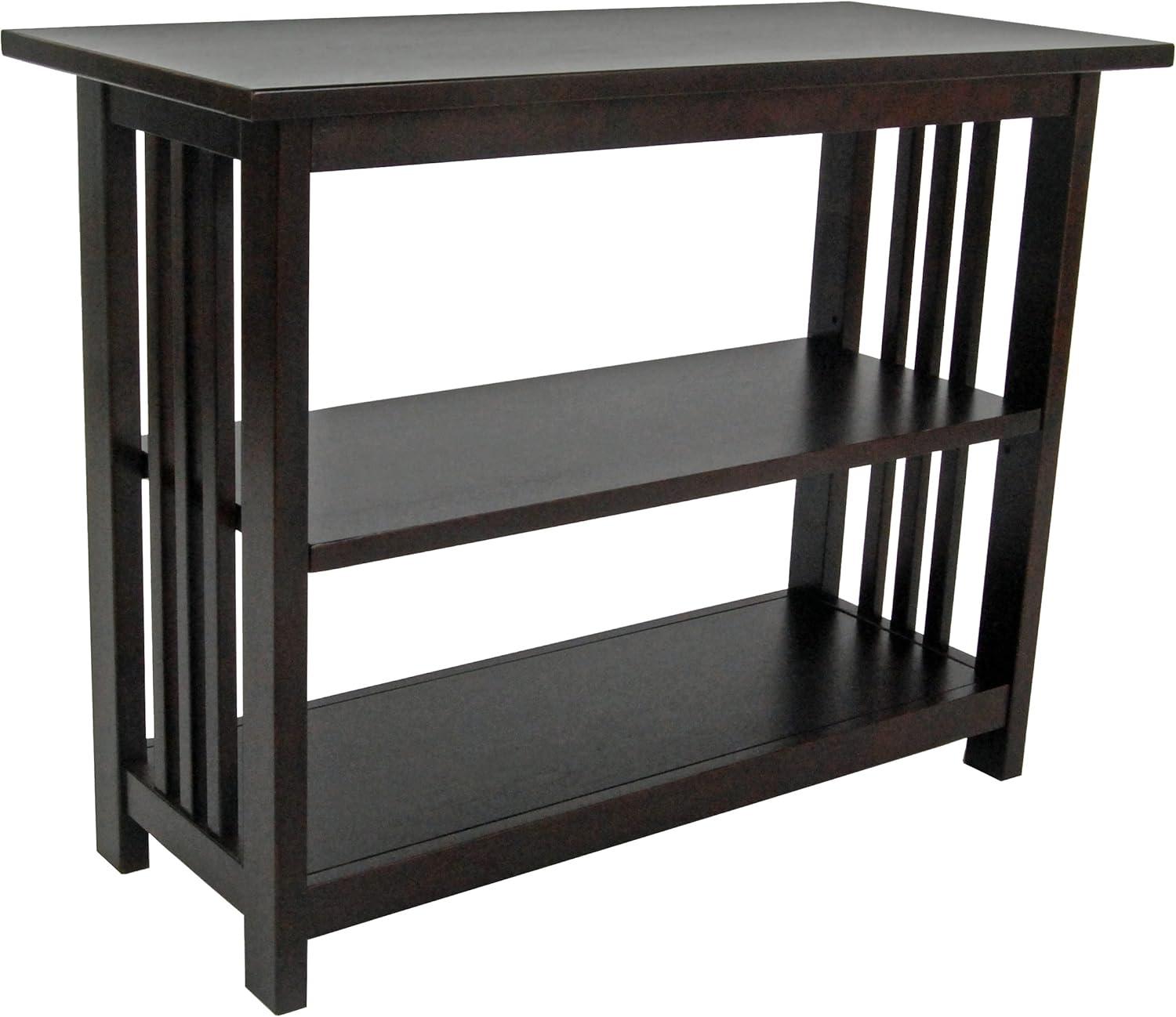 Espresso Transitional Adjustable 2-Shelf Kids Bookshelf