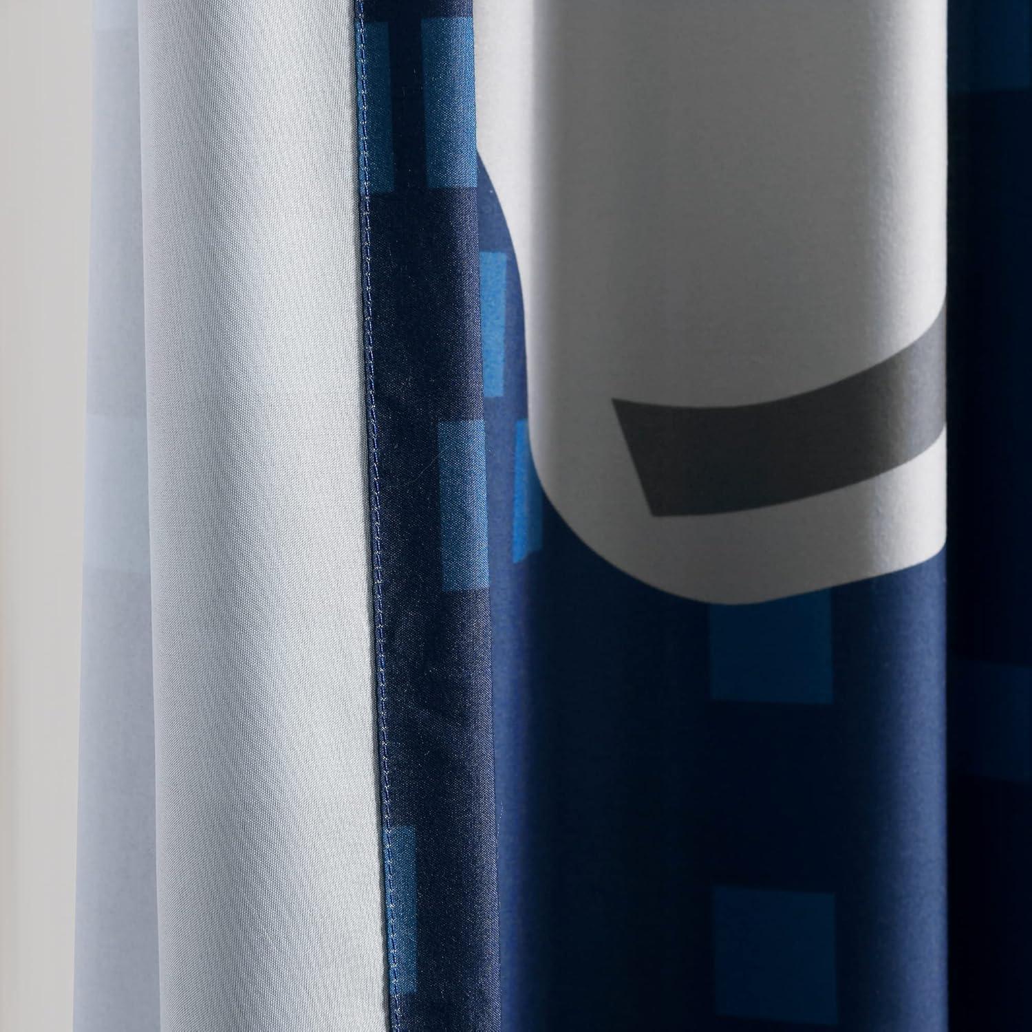Lush Decor Video Games Window Curtain Panels Navy/Multi 52X84 Set (Set of 2)