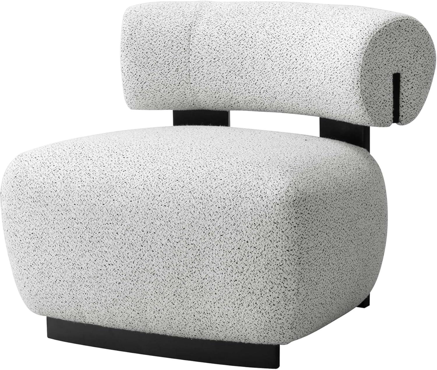 Manhattan Comfort Set of 2 Bartow Modern Woven Fabric Upholstered Accent Chairs Ivory/Black