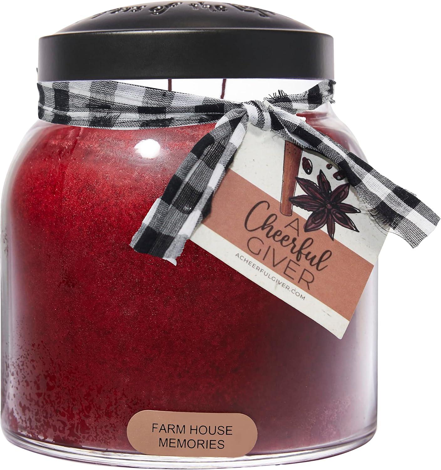 Farm House Memories Red Soy Scented Jar Candle with Black Lid