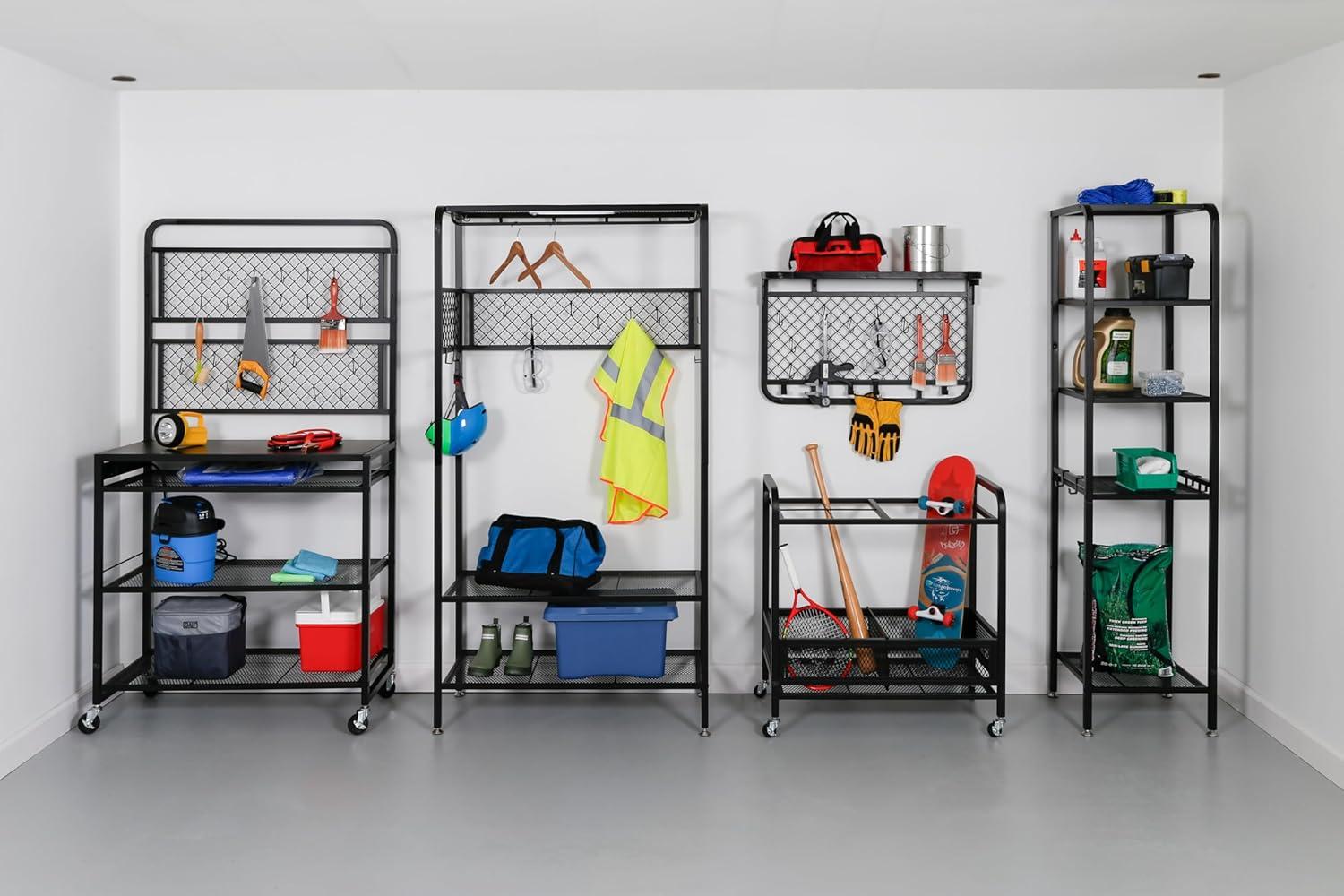 Black Tall 5-Tier Steel Garage Storage Shelving Unit