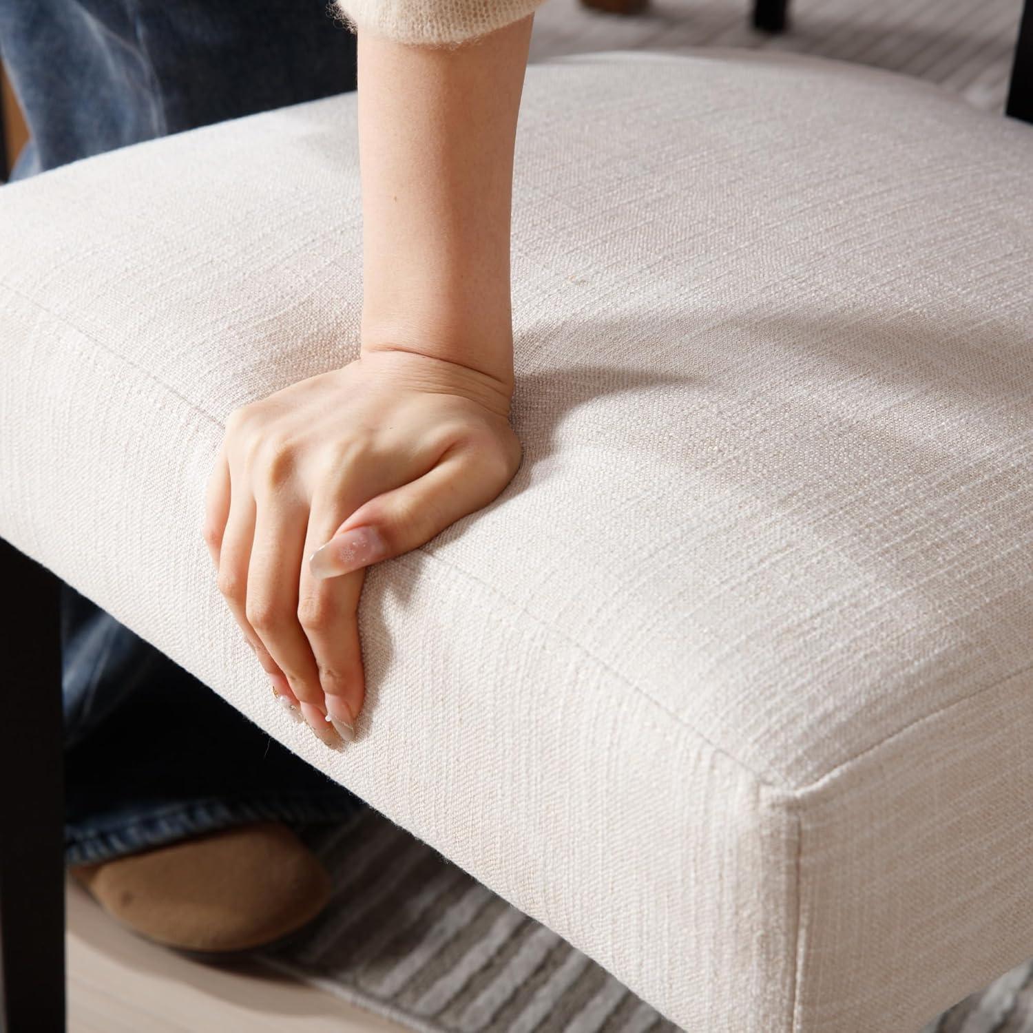 Mid Century Upholstered Side Chairs Farmhouse Dining Chairs With Wood Legs