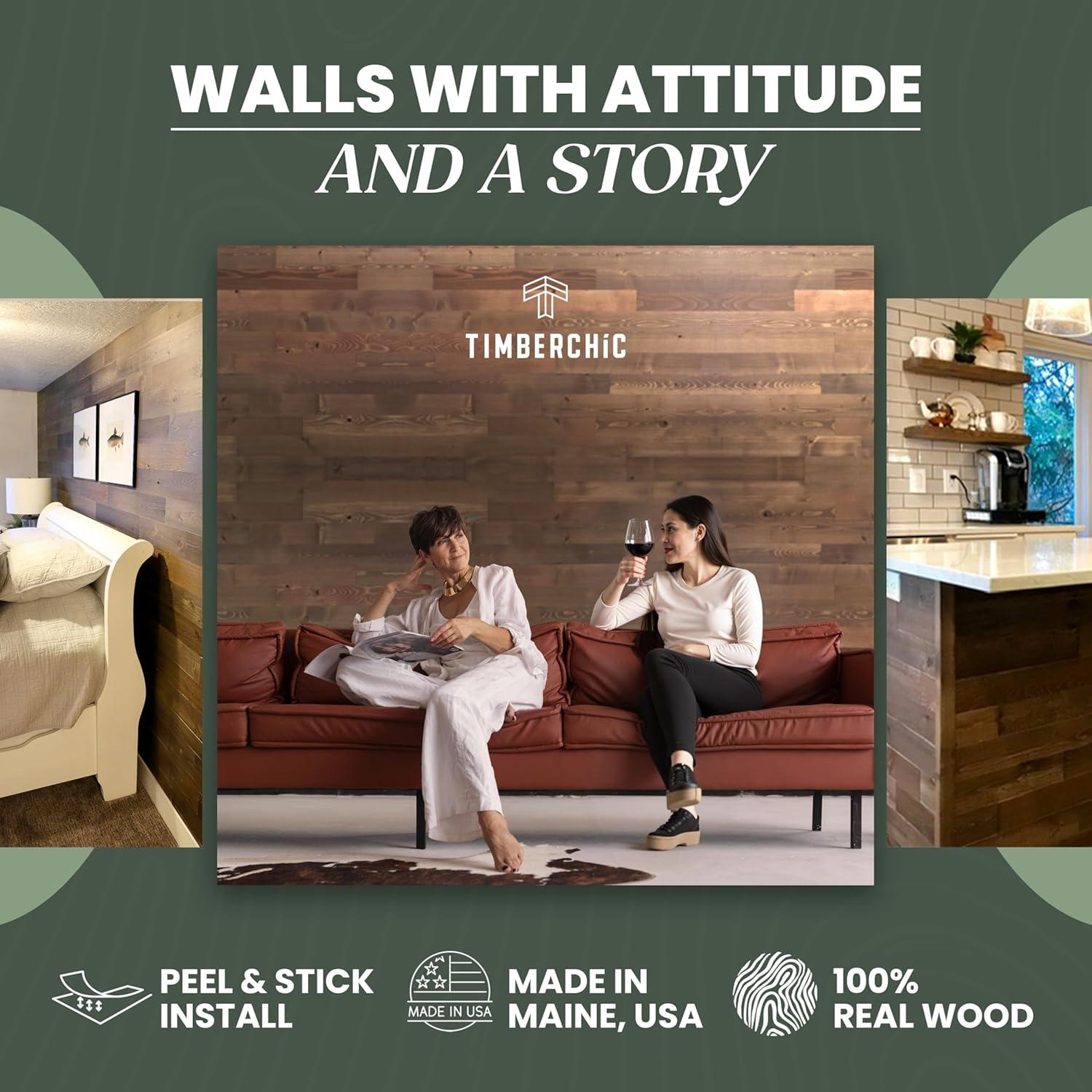 Freestone Reclaimed Wood Peel and Stick Wall Panels