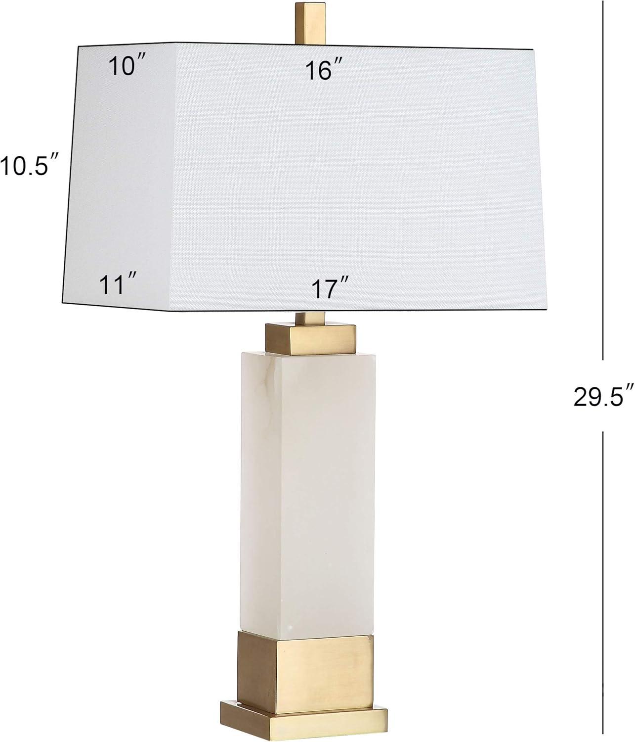 Rozella 29.5-Inch White and Gold Marble Table Lamp