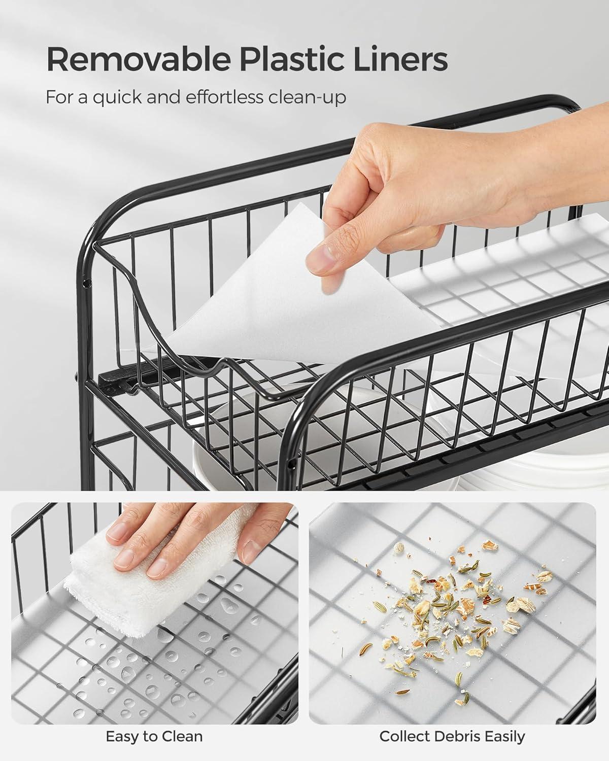 Factory Direct Wholesales NN 2-Tier Pull Out Cabinet Organizers, Under Sink Organizer, Bathroom Organizer And Storage, Sliding Basket Drawers, Stackable For Kitchen, Bathroom, Ink Black