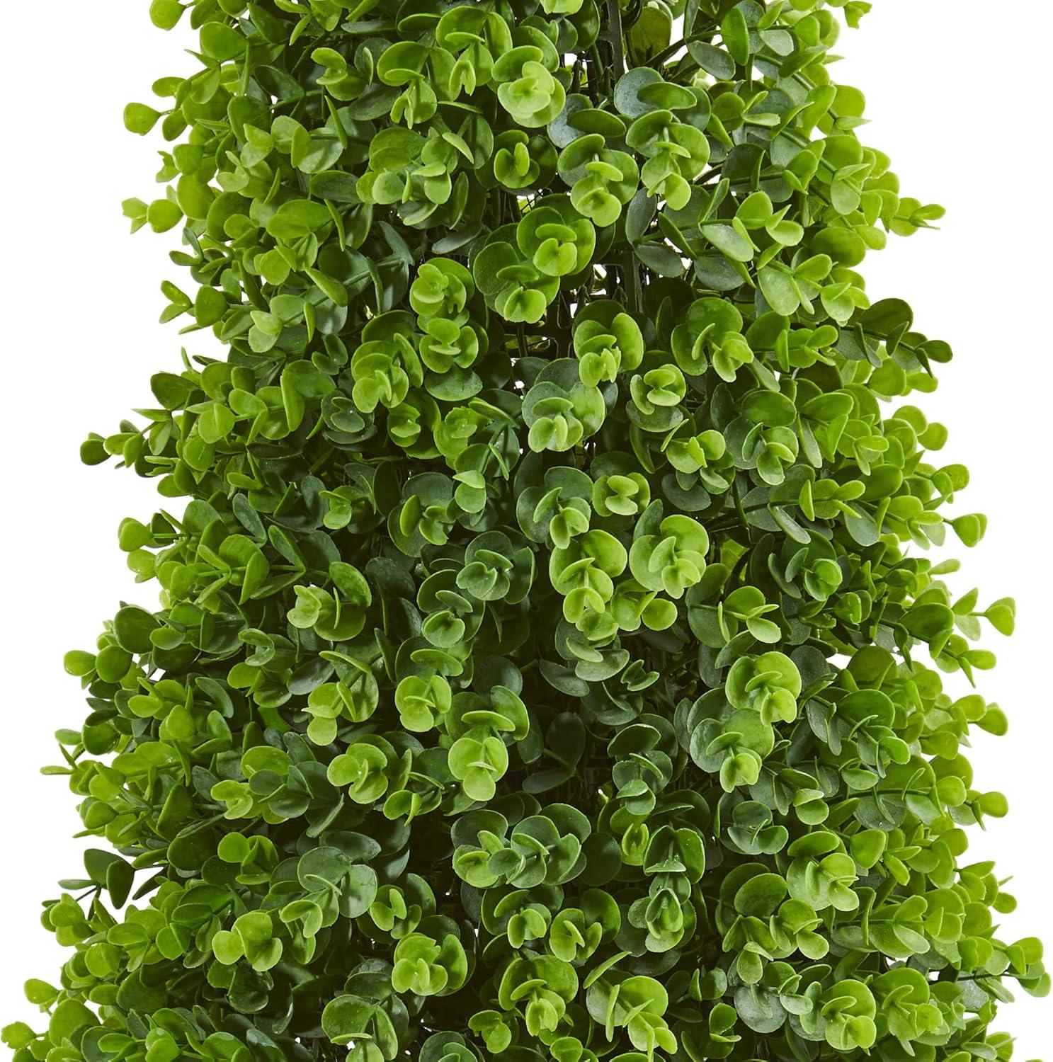 Nearly Natural 41-in Eucalyptus Cone Topiary Artificial Tree in Classic Planter (Indoor/Outdoor)