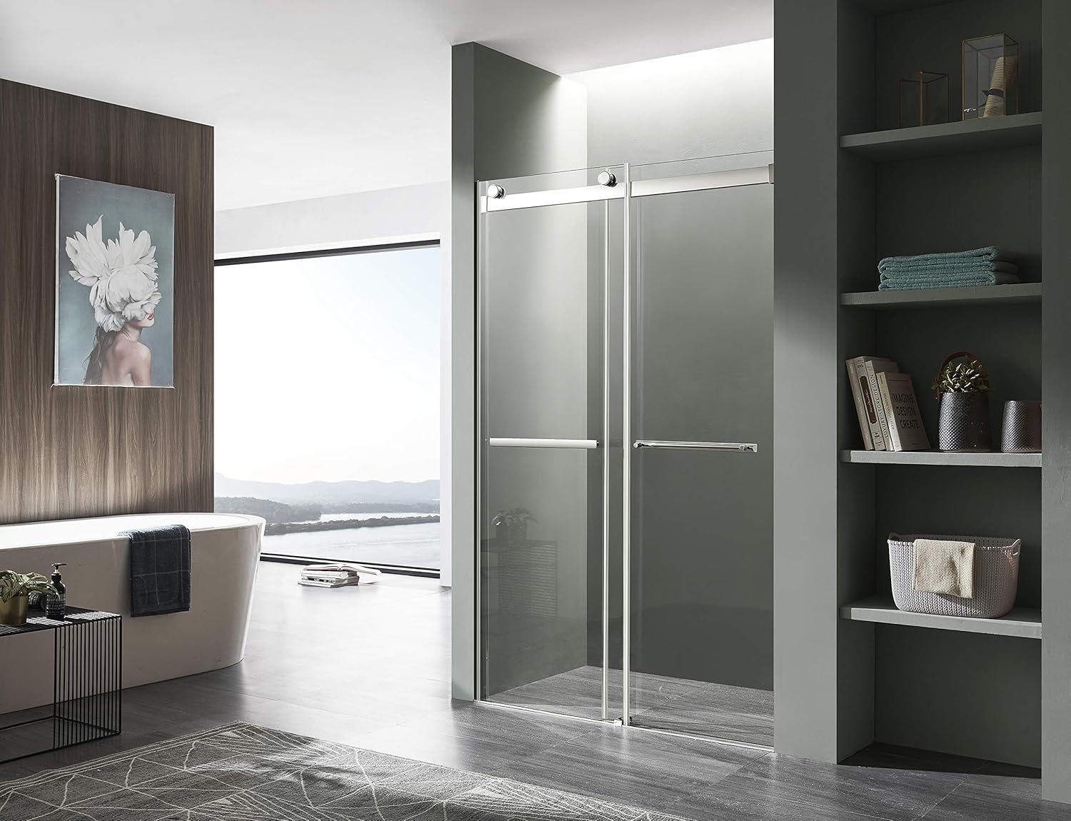 Kahn 48" W x 76" H Double Sliding Frameless Shower Door