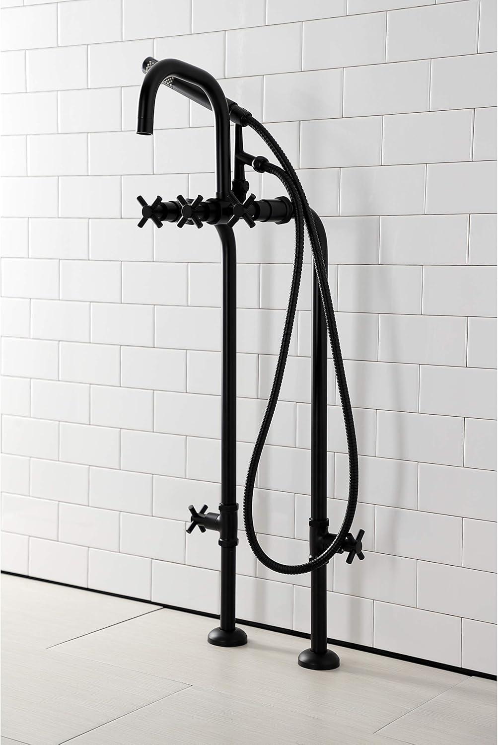 Kingston Brass Concord Freestanding Tub Faucet with Supply Line and Stop Valve