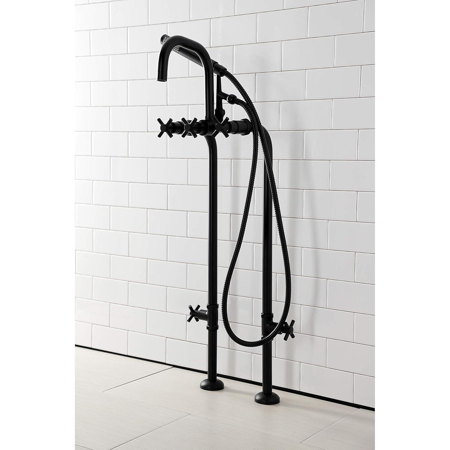 Kingston Brass Concord Freestanding Tub Faucet with Supply Line and Stop Valve