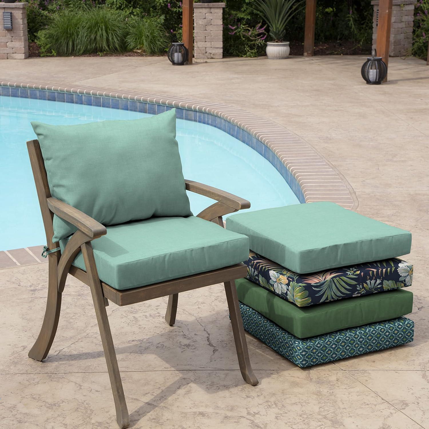 ARDEN Outdoor Dining Chair Cushion Set 21 x 21, Aqua Leala