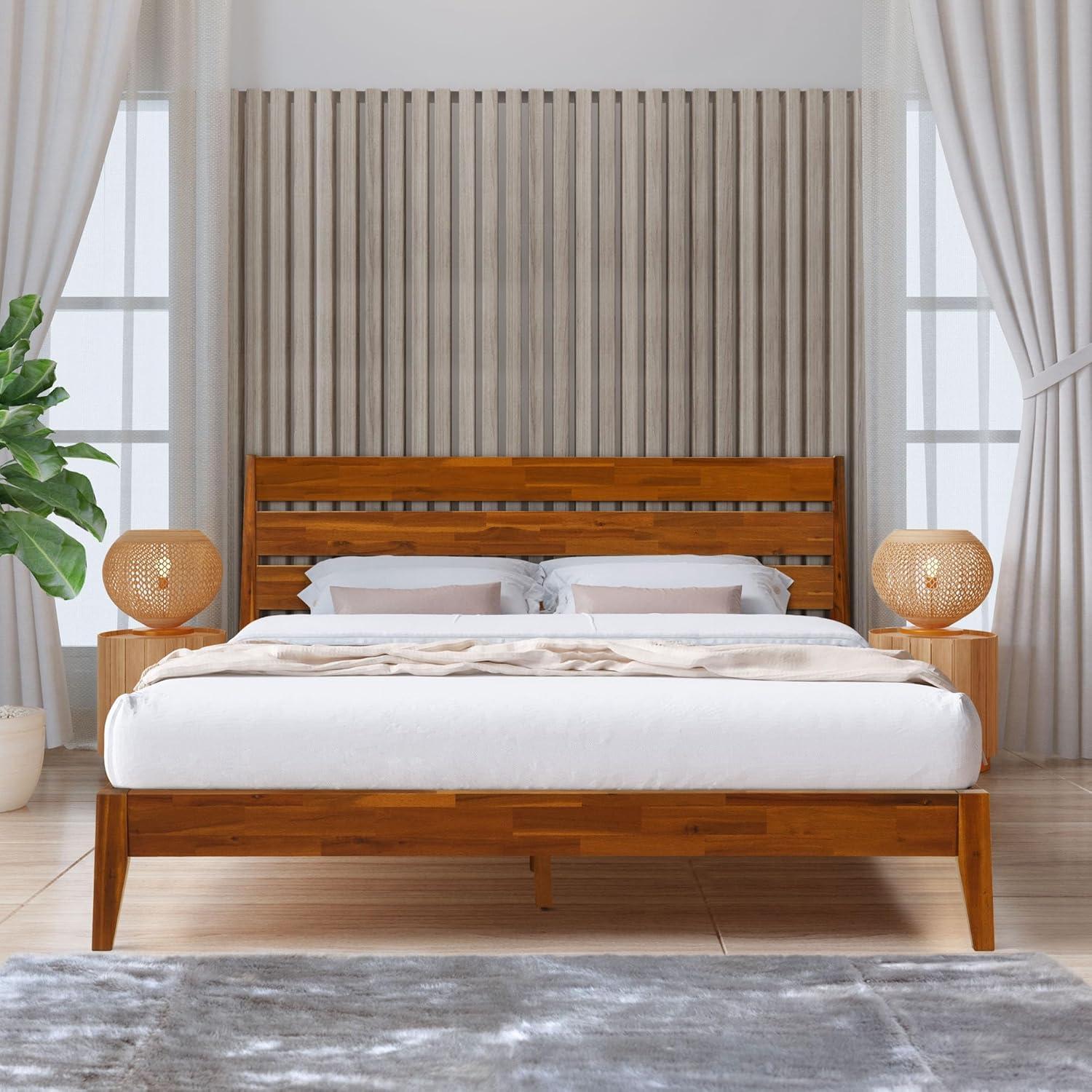 Emery Solid Wood Bed Frame with Headboard