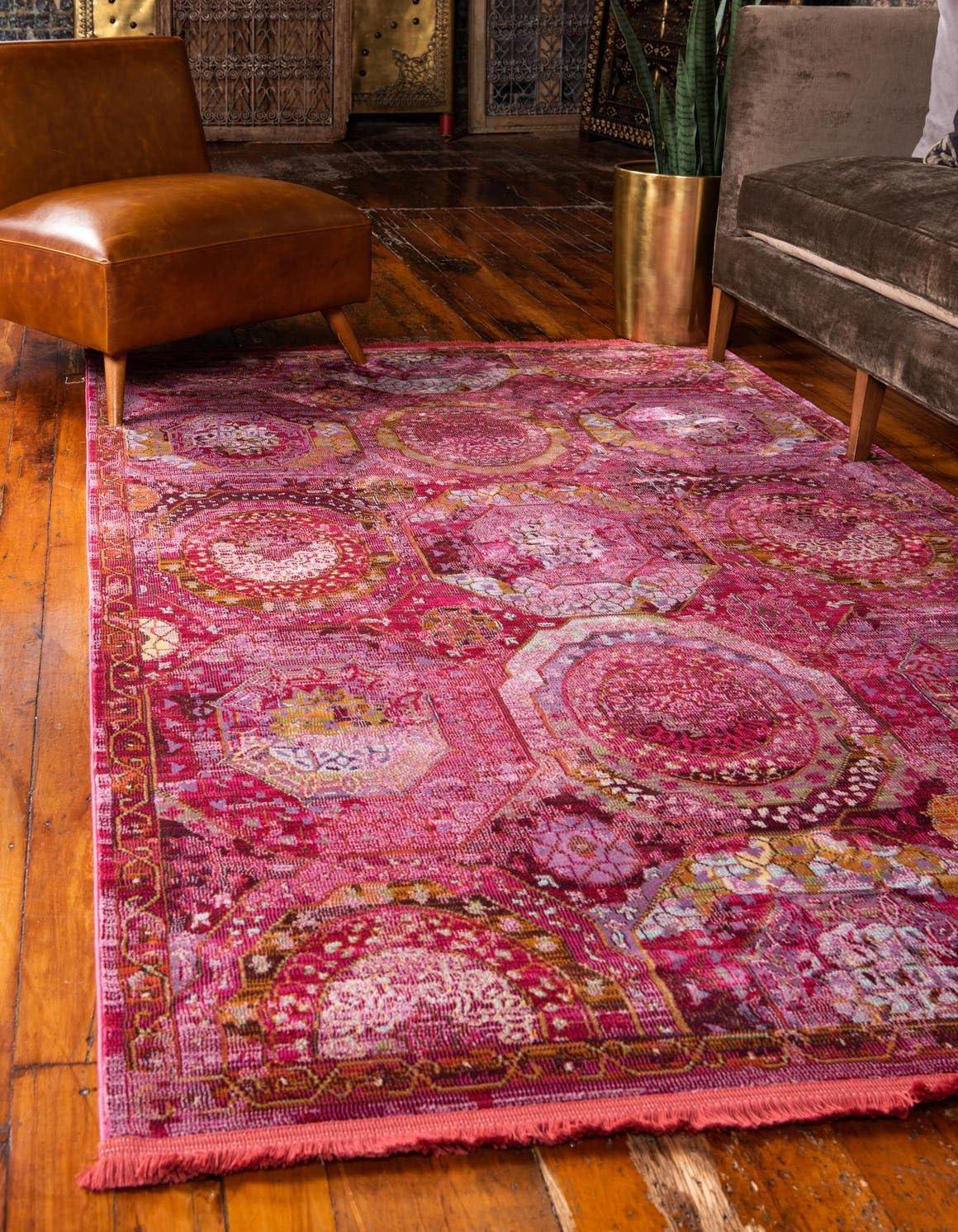 Unique Loom Baracoa Collection Area Rug - Coppelia (7'  x 10' Rectangle Pink/Ivory)