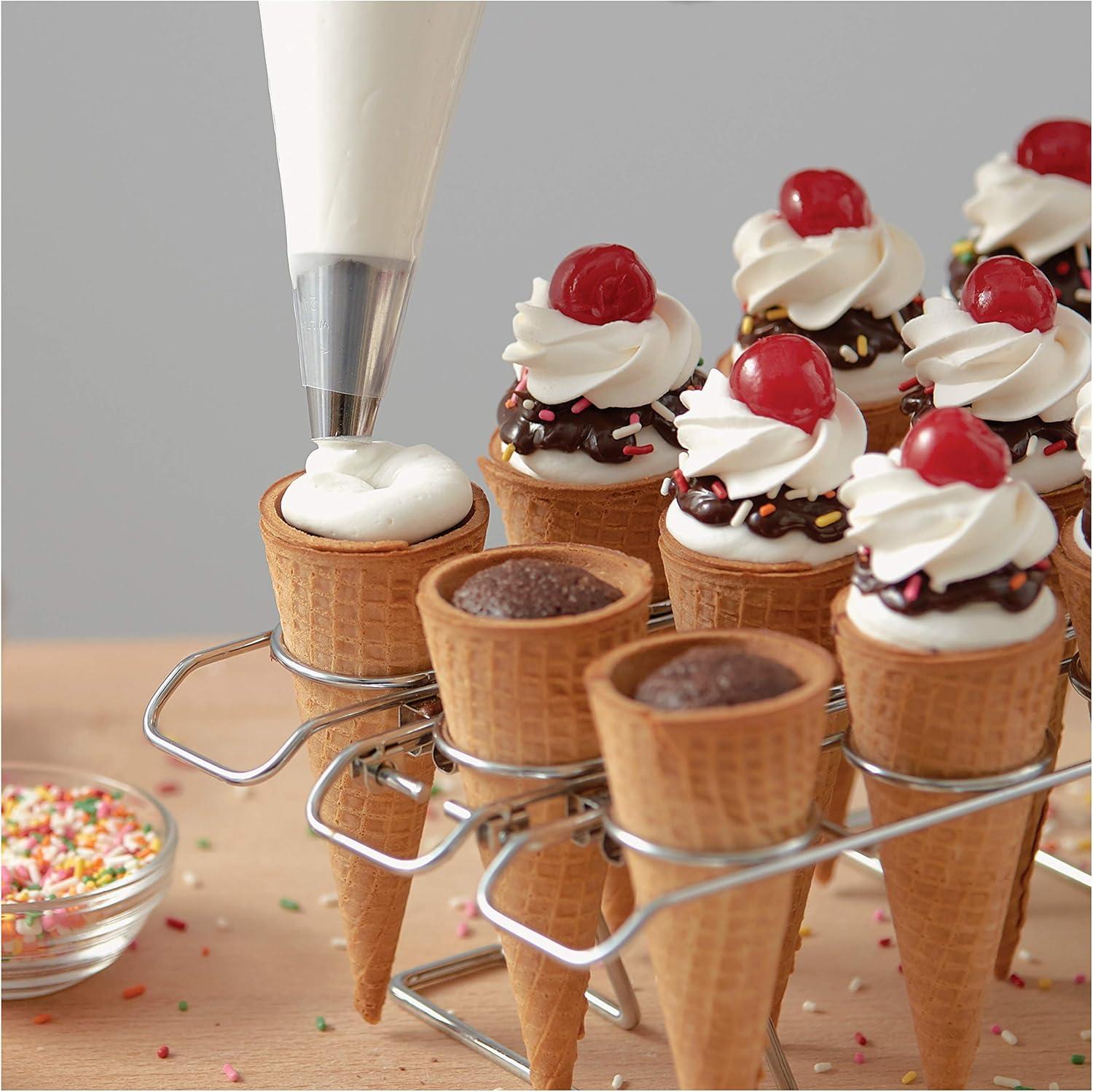 Wilton Cupcake Cones Baking Rack, 12-Cavity Ice Cream Cone Cupcakes Holder