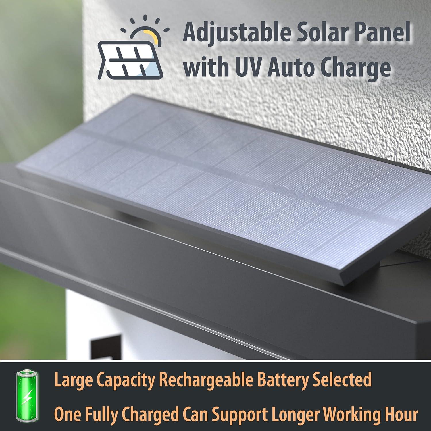 House Numbers Address Plaques For Houses Solar Powered Adjustable Solar Panel, 3 Lighting Colors Lighted House Numbers Address Sign, Address Sign For Outside Waterproof