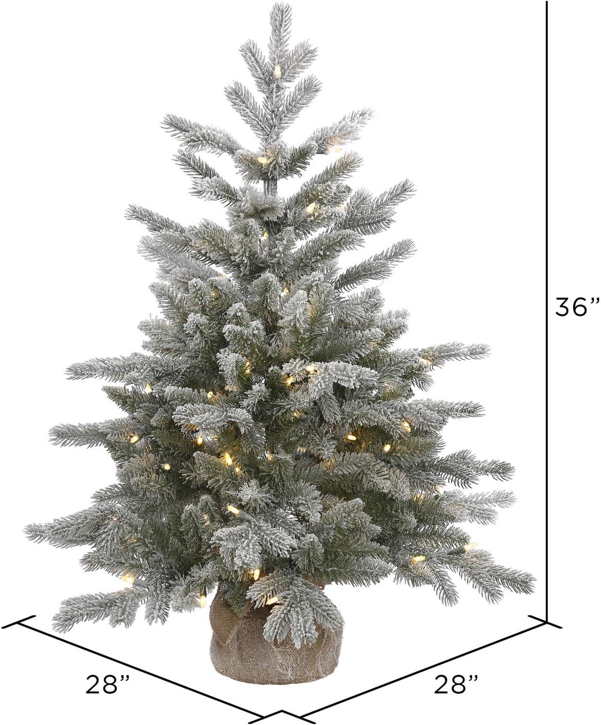 36'' Frosted Pine Tabletop Christmas Tree with Clear Lights