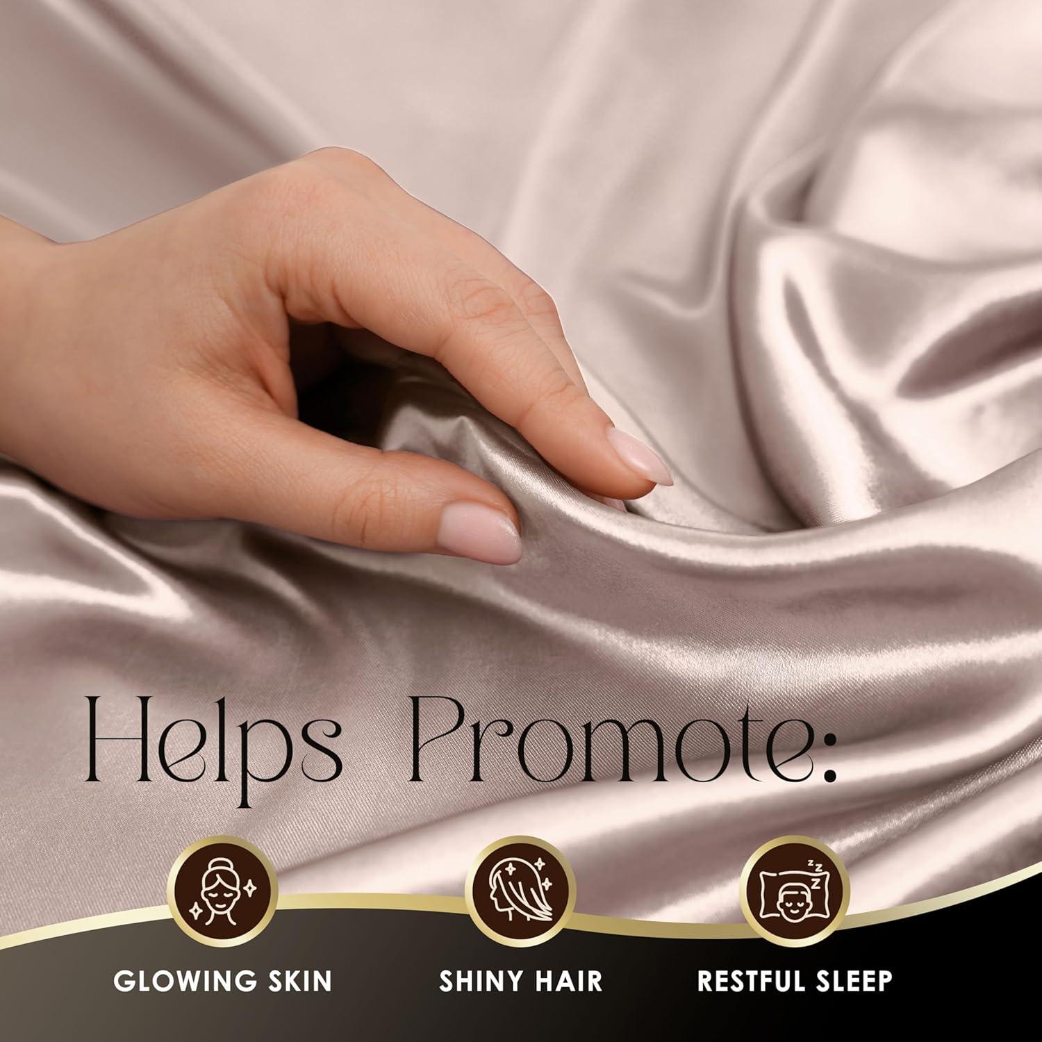 Seduction Martex Elegance Satin Silk Pillowcases Hotel Quality - Super Soft & Breathable Great For Hair And Skin (Set of 2)