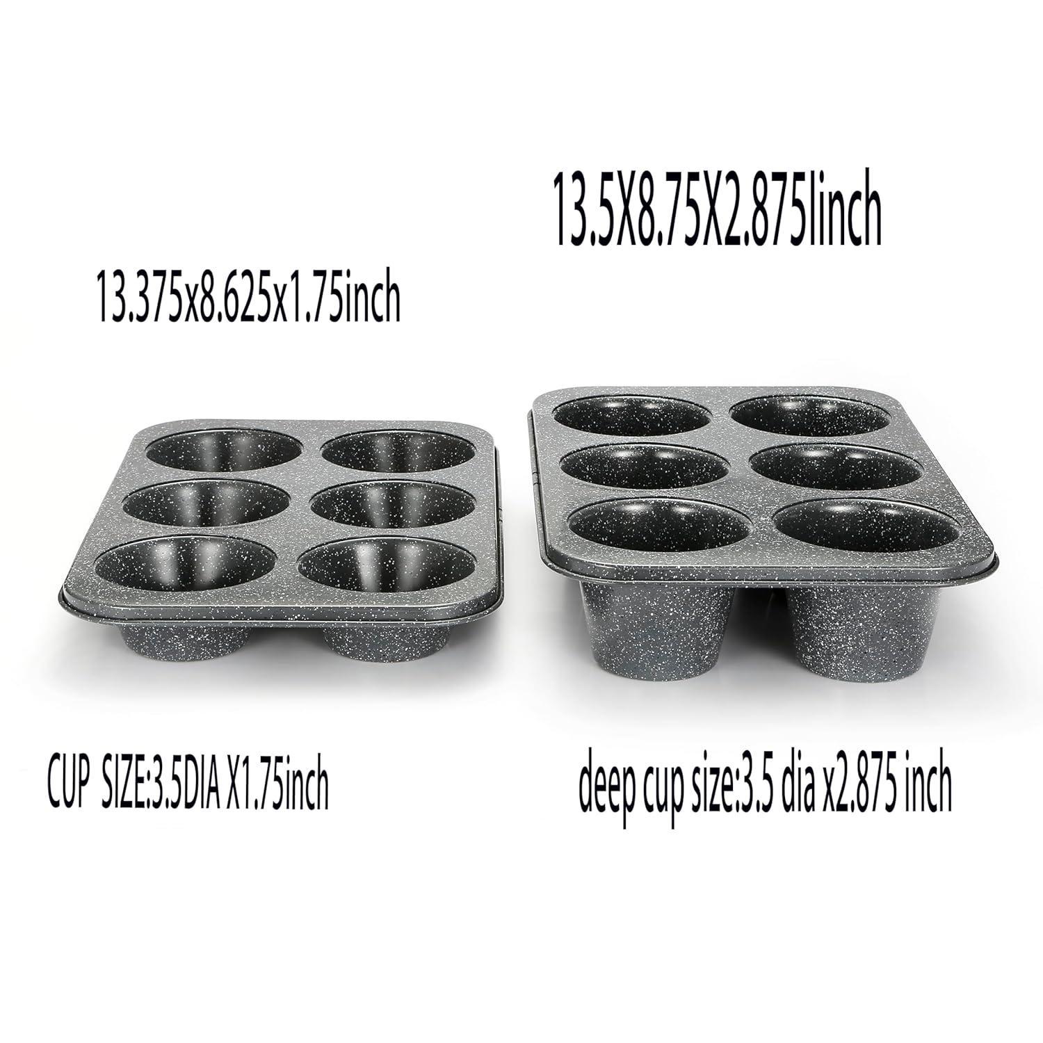 Gray Granite Non-Stick Jumbo 6-Cup Muffin Pan