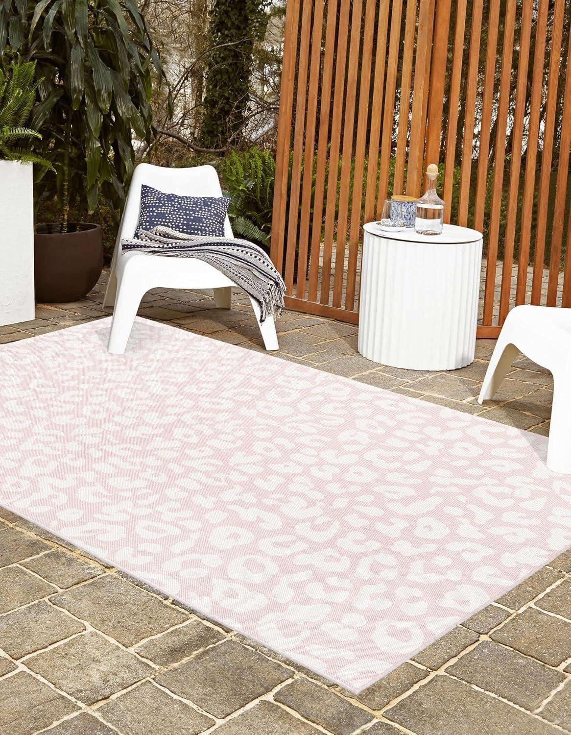 Unique Loom Outdoor Safari Leopard Animal Print Woven Area Rug