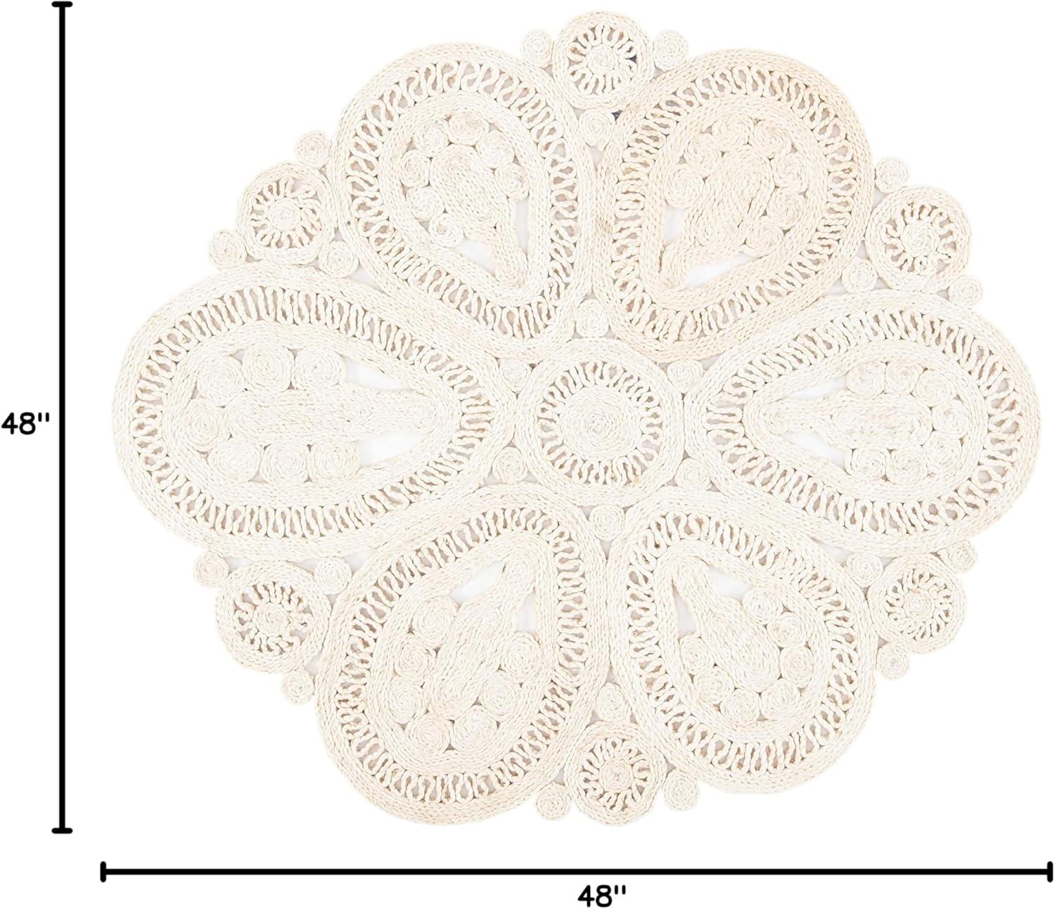 Natural Fiber NF360 Hand Woven Indoor Area Rug - Ivory - 4' Round - Safavieh