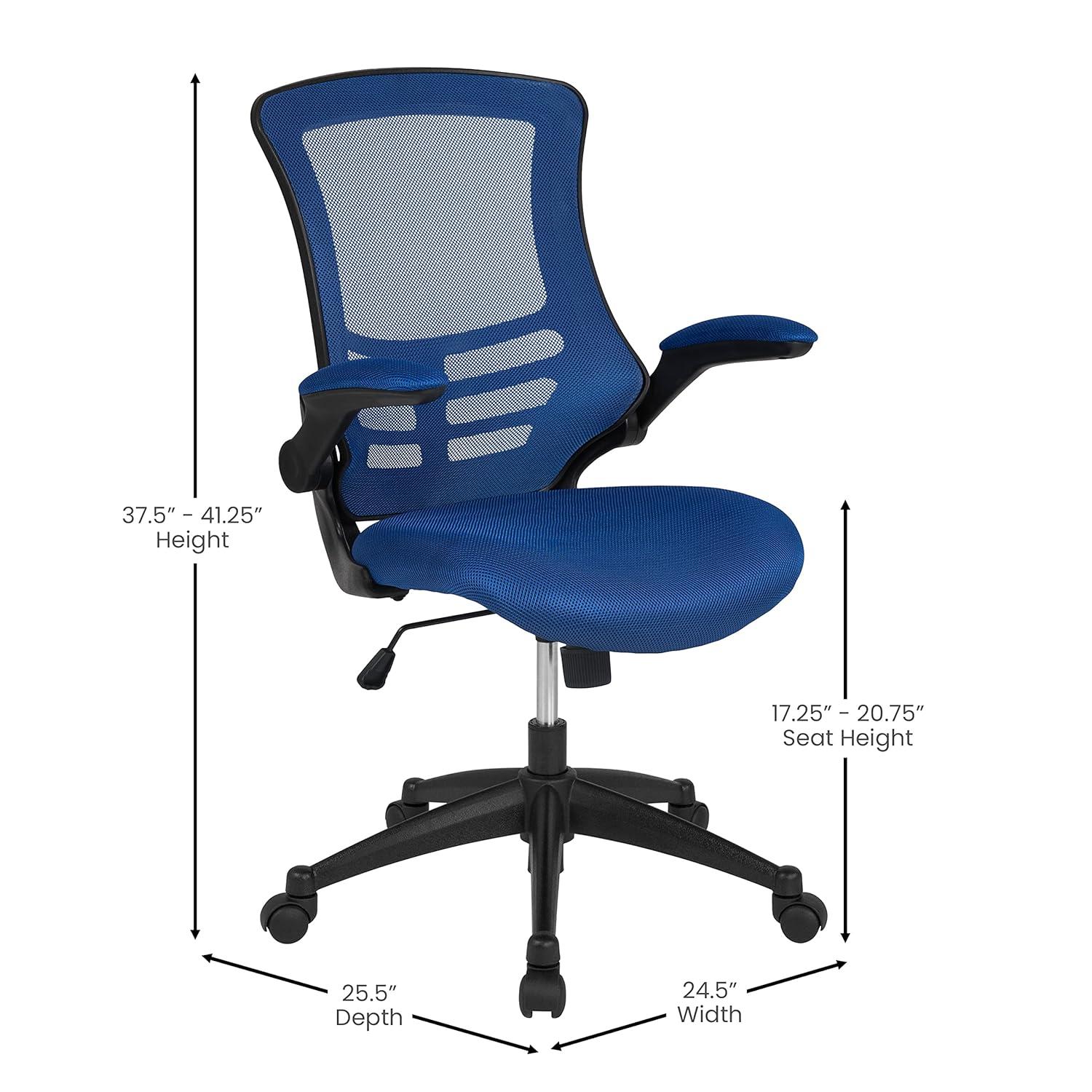 Jayetta Mid-Back Mesh Swivel Ergonomic Office Chair with Flip-Up Arms