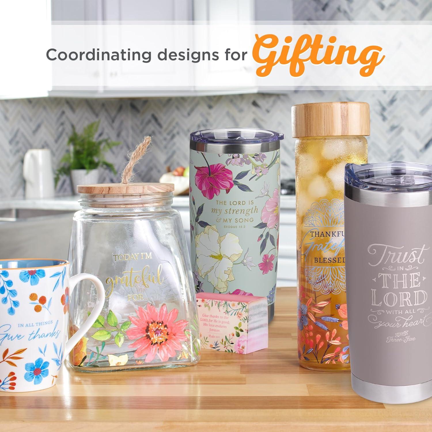 Christian Art Gifts Large Stainless Steel Travel Mug for Women: Lord Is My Strength Bible Verse, Double Wall Vacuum Insu, (Hardcover)