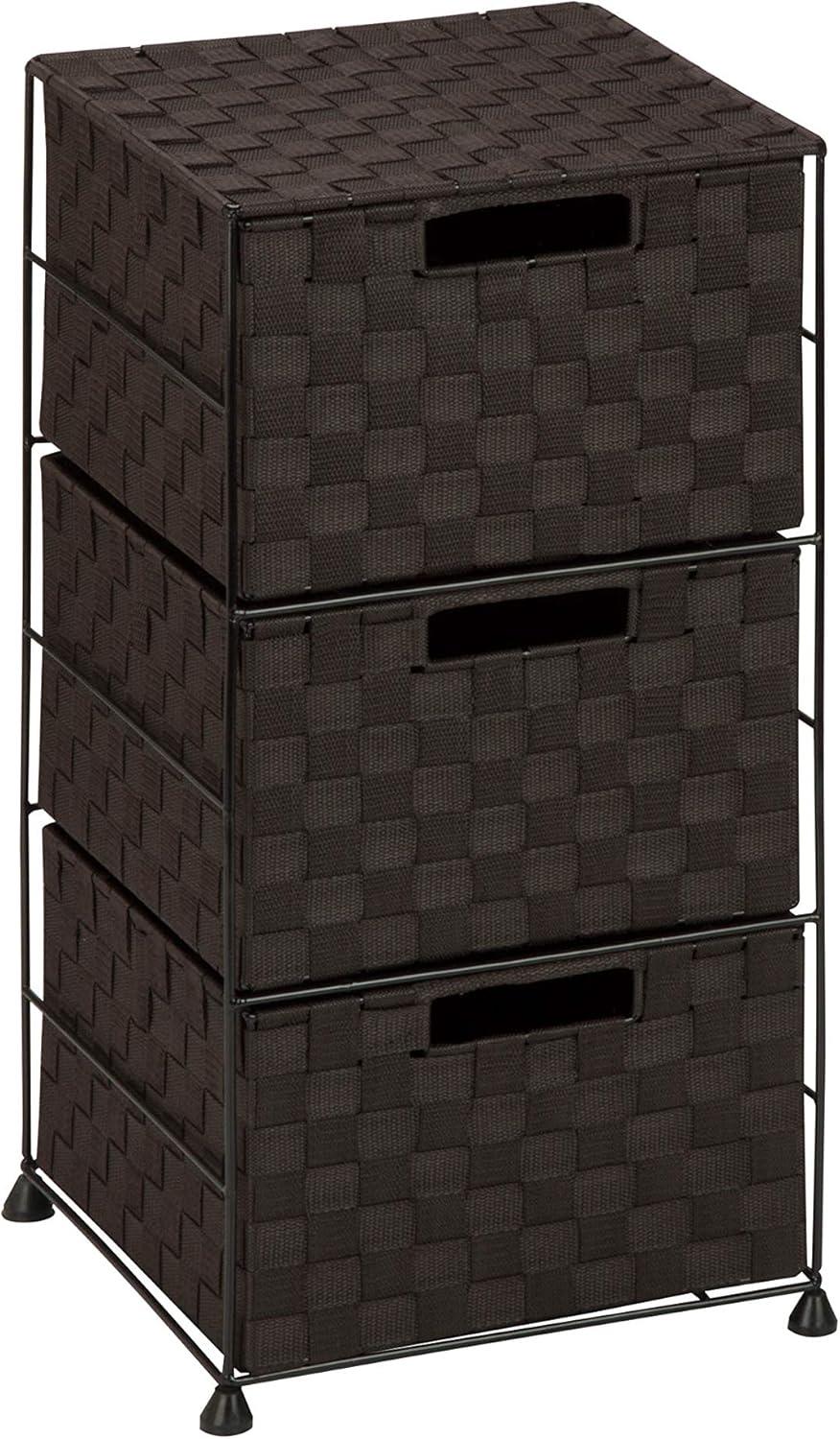 Honey-Can-Do Steel and Woven Fabric 3-Drawer Storage Chest, Espresso