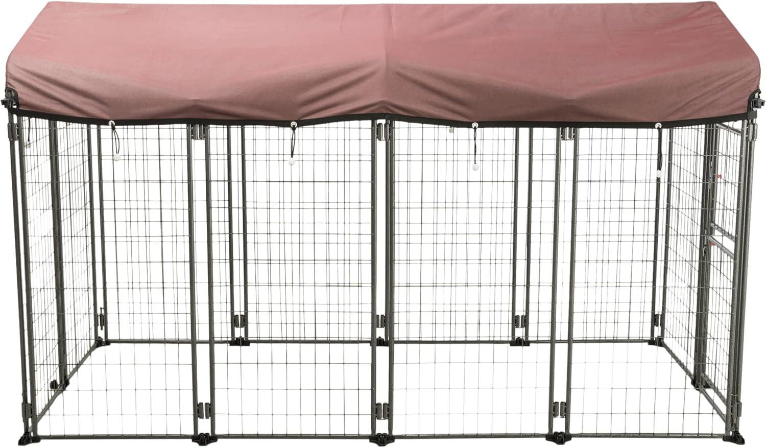 TRIXIE Deluxe XXL Expandable Metal Dog Kennel with Cover, 8x4' Wide