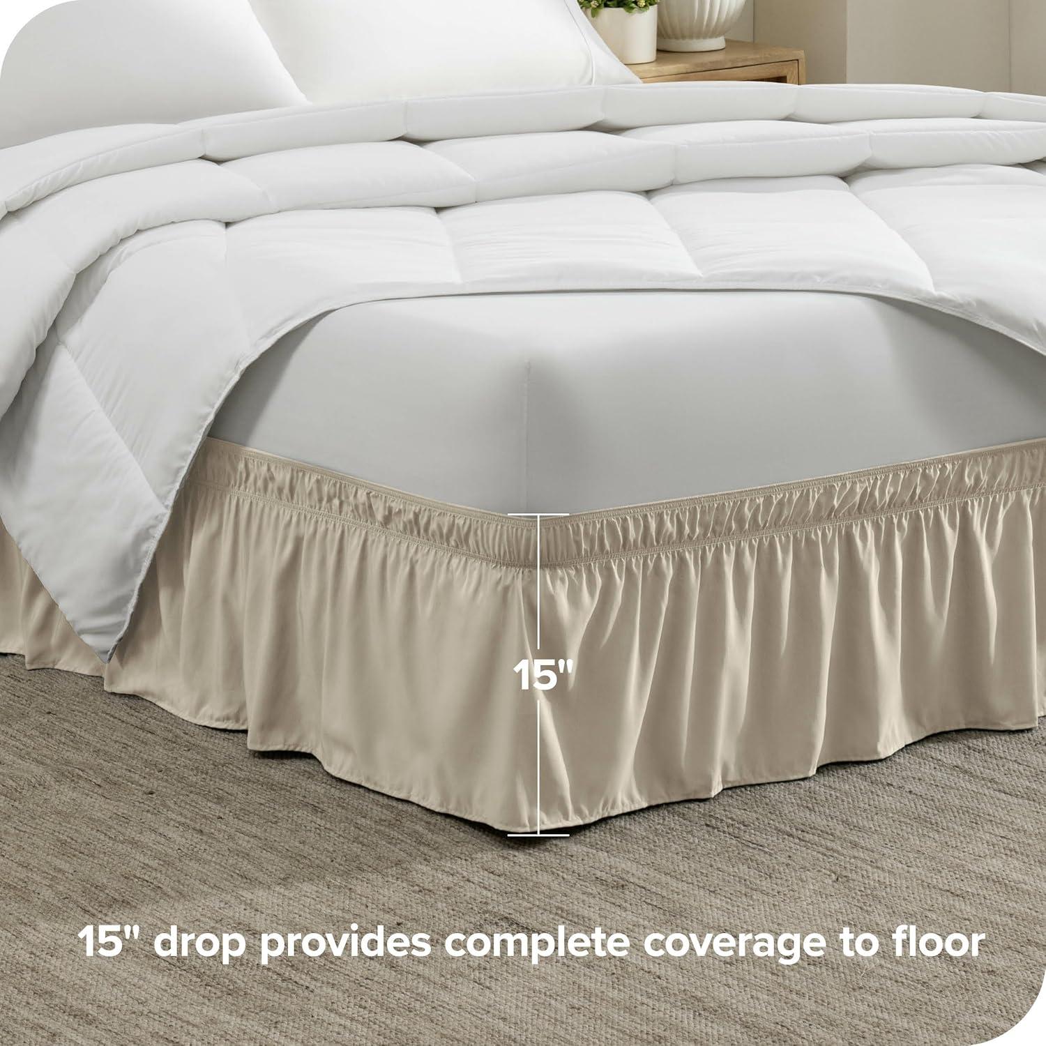 Adjustable Wrap Around Ruffled Bed Skirt by Bare Home