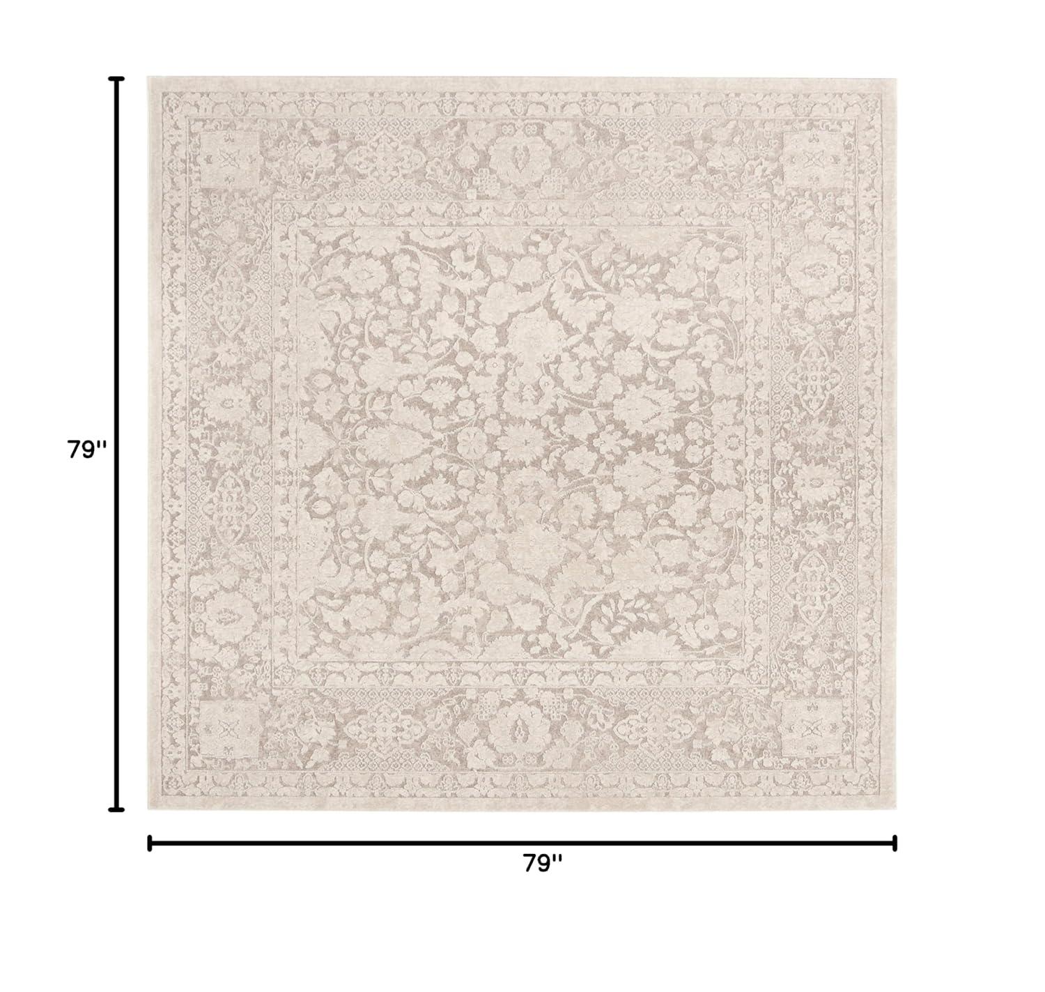 Reflection RFT667 Power Loomed Indoor Area Rug - 6'7"x6'7" - Beige/Cream - Safavieh