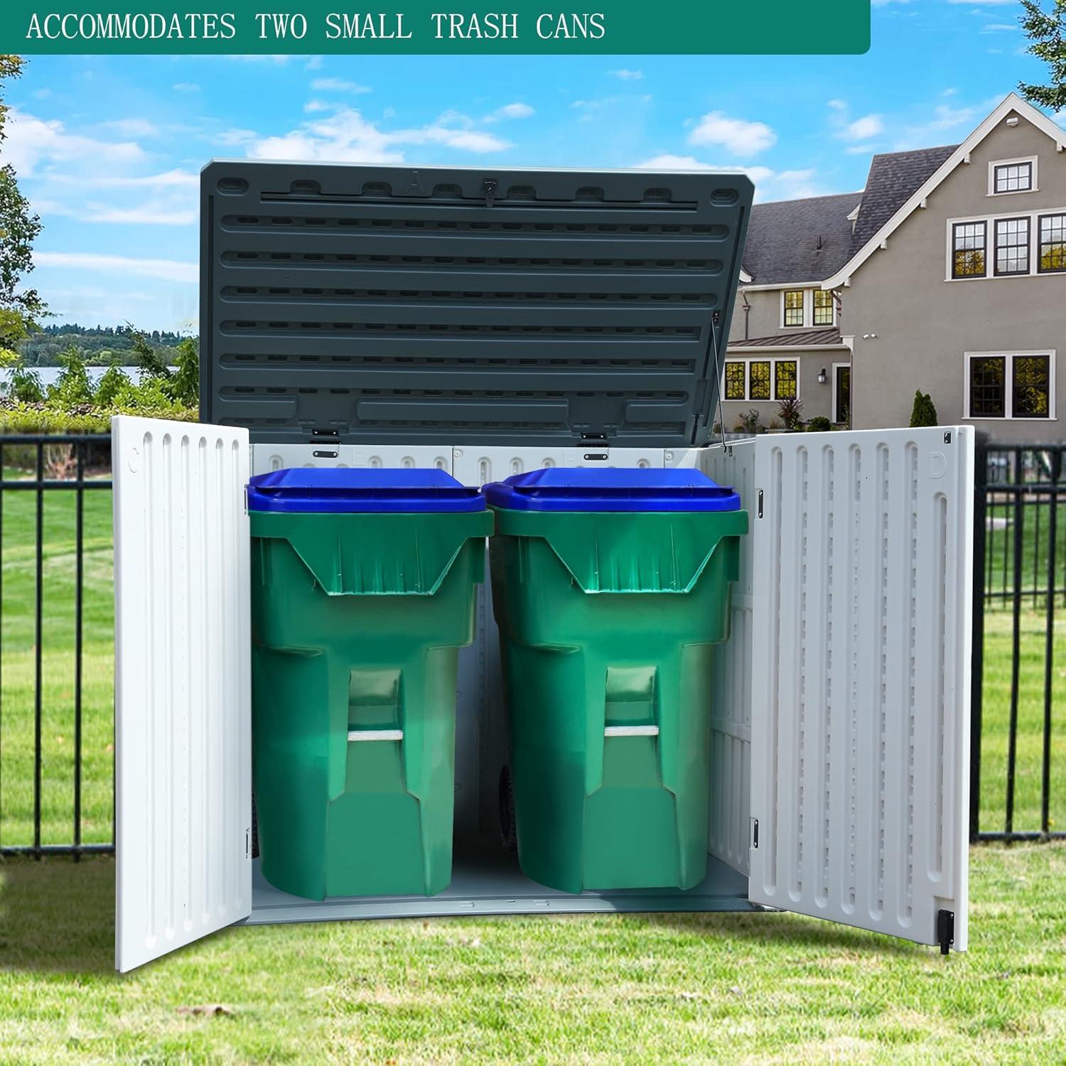 Light Gray Resin Waterproof Outdoor Storage Shed