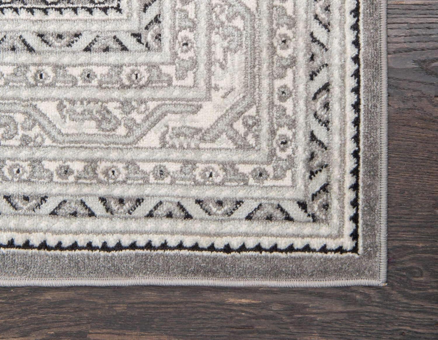 Unique Loom Williamsburg Collection Area Rug - Allover (7' 10" x 10' Rectangle Gray/Black)